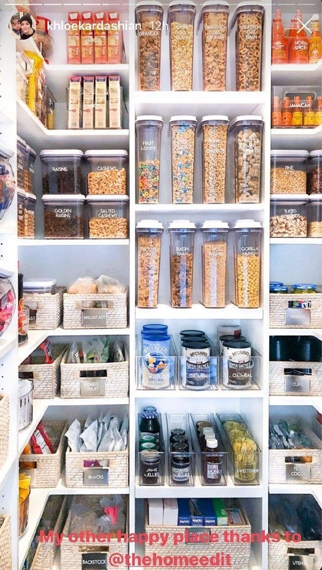  An image of Khloe Kardashian's organized pantry space. | Photo:KhloeKardashian