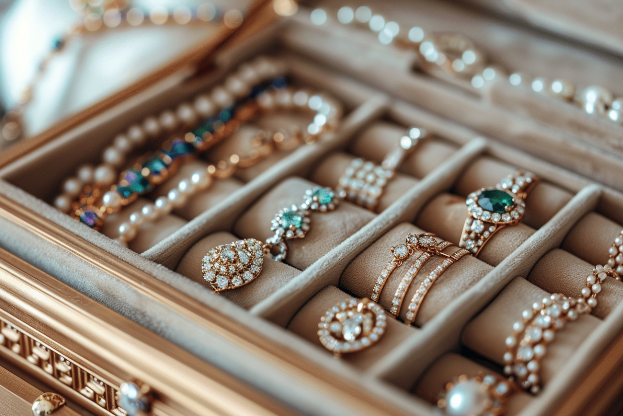 Jewelry in a jewelry box | Source: MidJourney