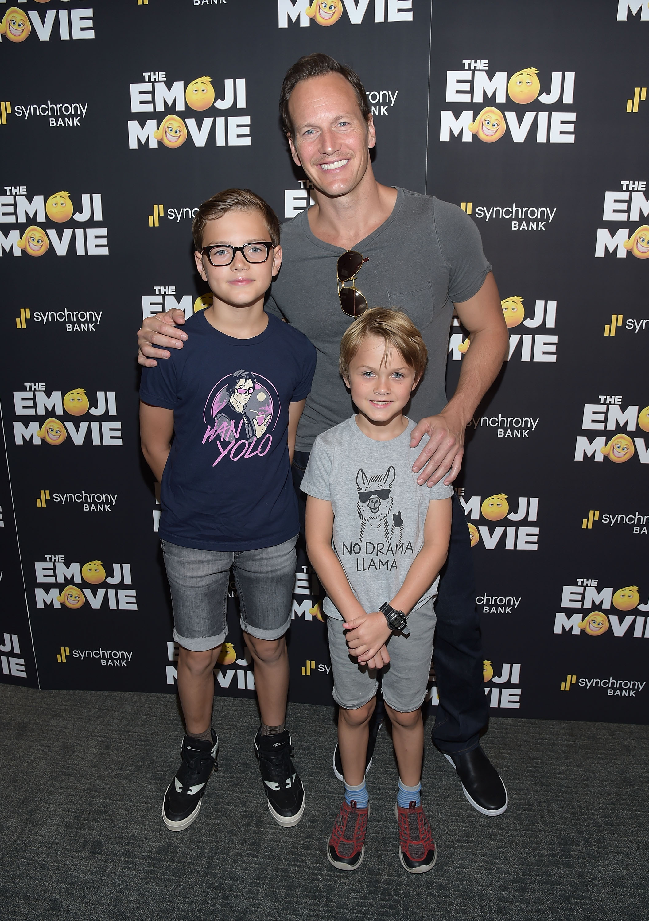 Kalin Patrick Wilson, Patrick Wilson and Kassian McCarrell Wilson attend "The Emoji Movie" New York Screening at New York Institute of Technology on July 23, 2017 in New York City | Source: Getty Images