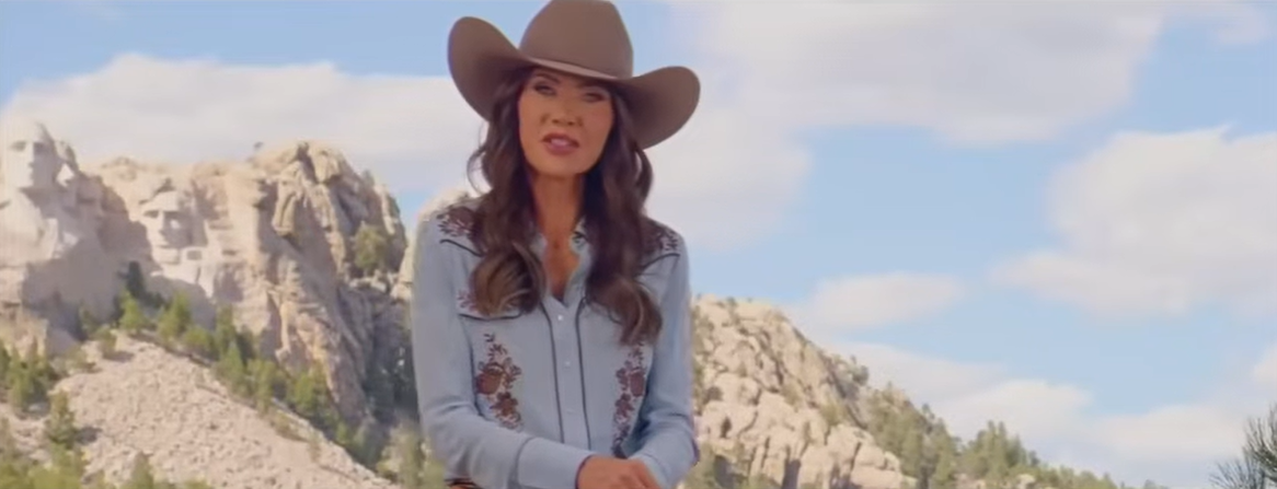 Kristi Noem appears in a campaign-style video for the Department of Homeland Security.  | Source: YouTube/KOTATerritoryNews