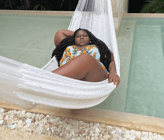 Gabourey Sidibe enjoying herself by the pool. I Image: Instagram/ gabby3shabby