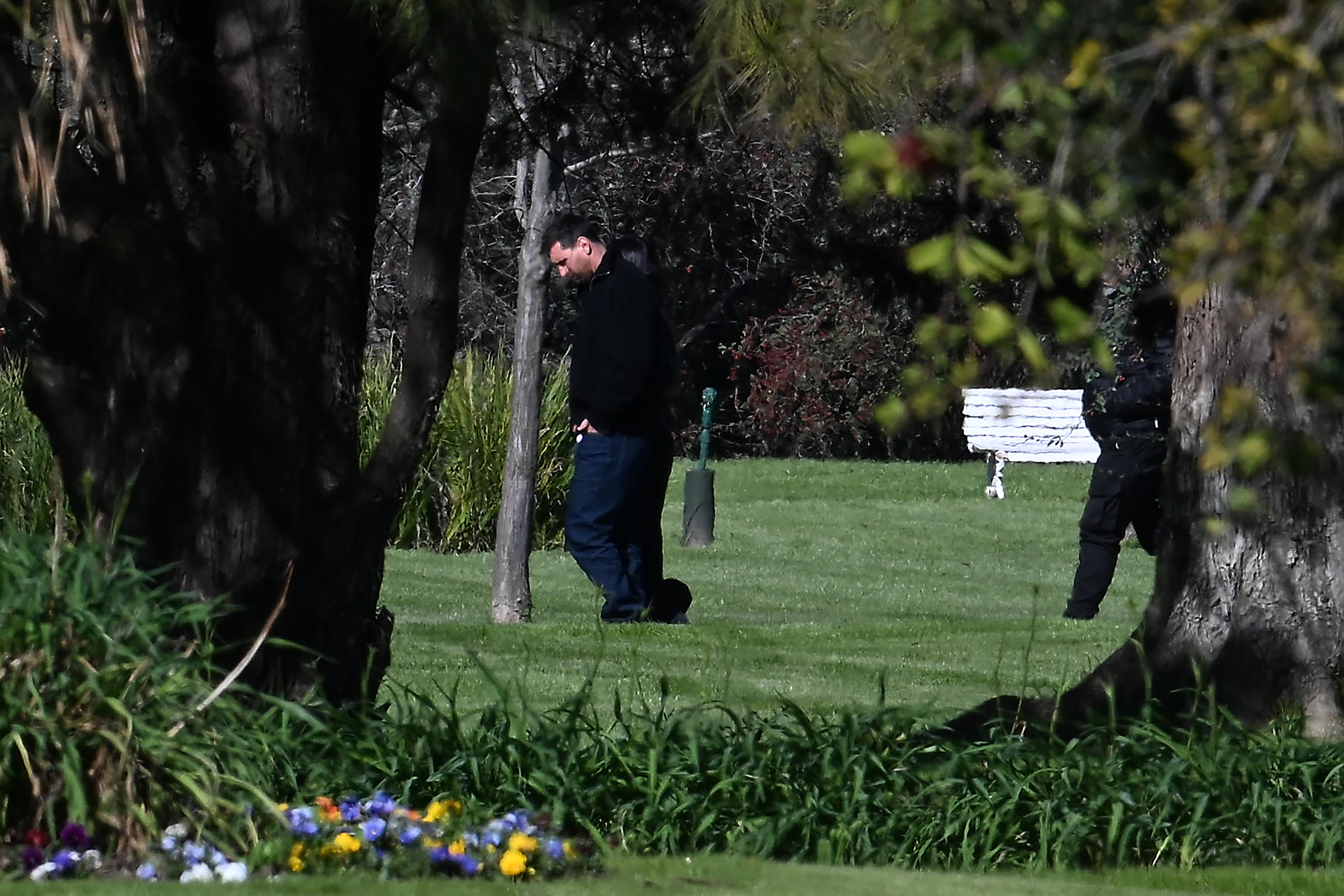 Lionel Messi walks inside the El Prado Cemetery, where his father Jorge Messi's remains will be laid in state for a private wake on August 9, 2026 in Rosario, Argentina. | Source: Getty Images