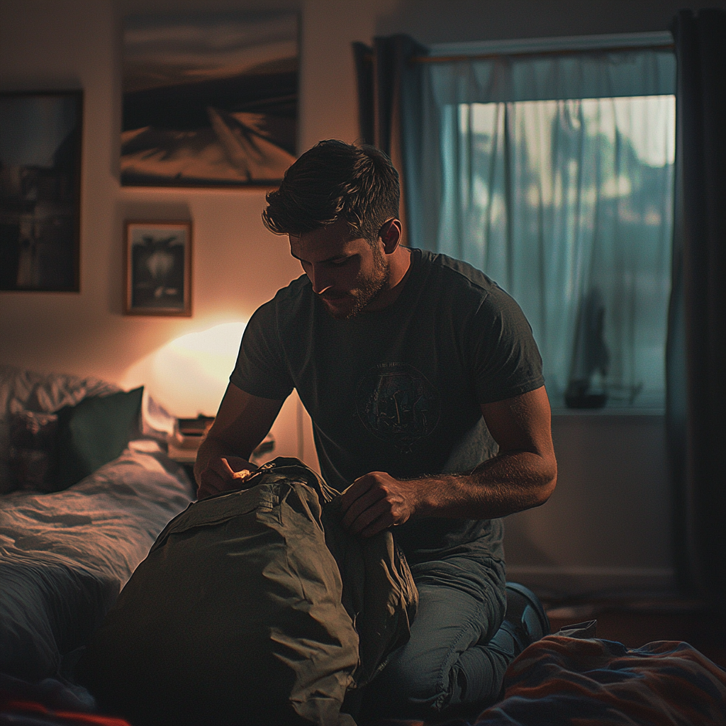 A man packing his stuff | Source: Midjourney