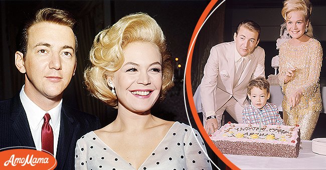American singer Bobby Darin and his wife, actress Sandra Dee circa 1964. [Left] | American singer Bobby Darin (1936 - 1973) celebrates the birthday of his wife, actress Sandra Dee, with their son Dodd, circa 1966. [Right] | Photo: Getty Images