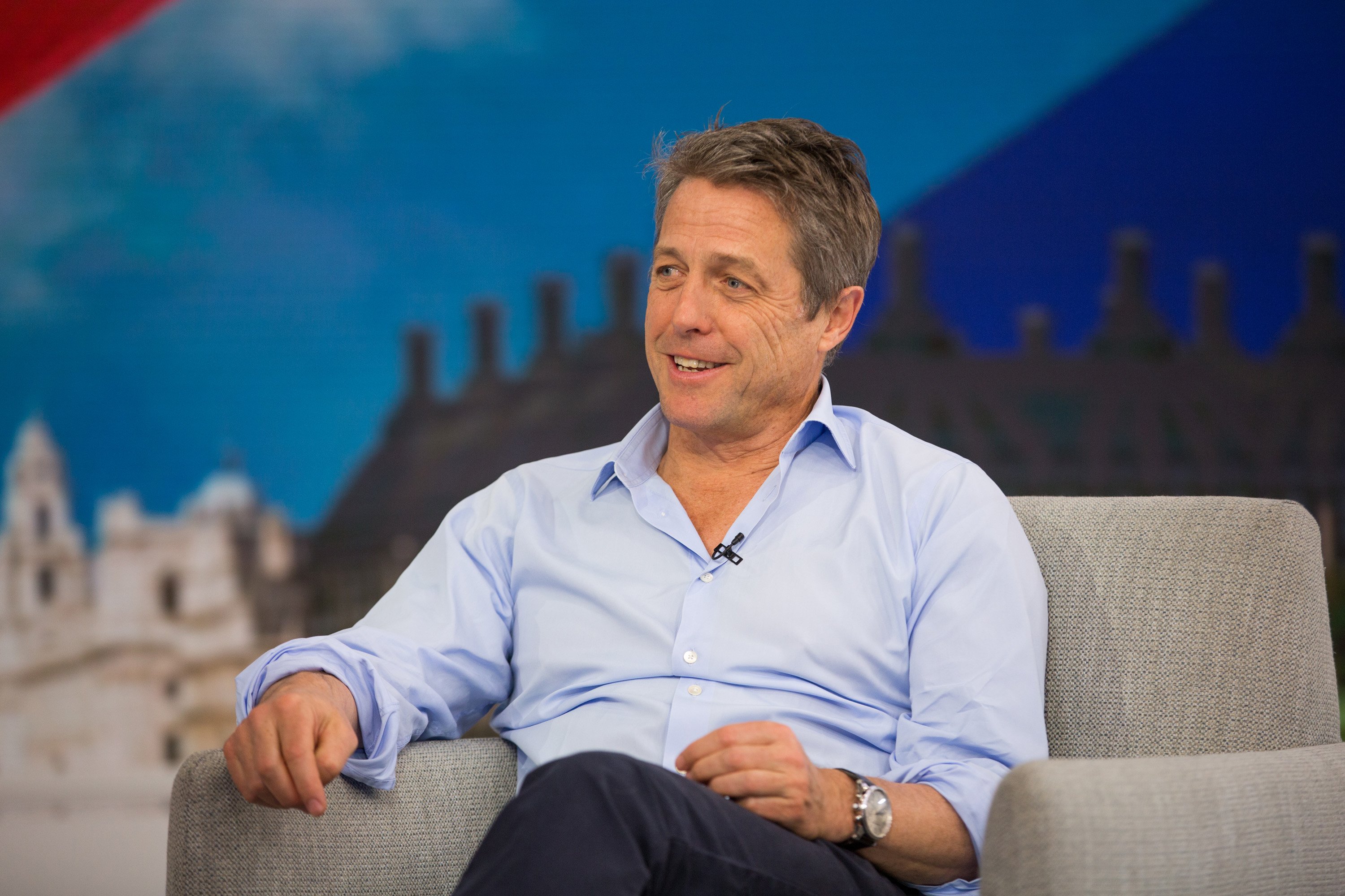 Hugh Grant on the "TODAY" show, season 67. June 27, 2018 | Source: Getty Images 