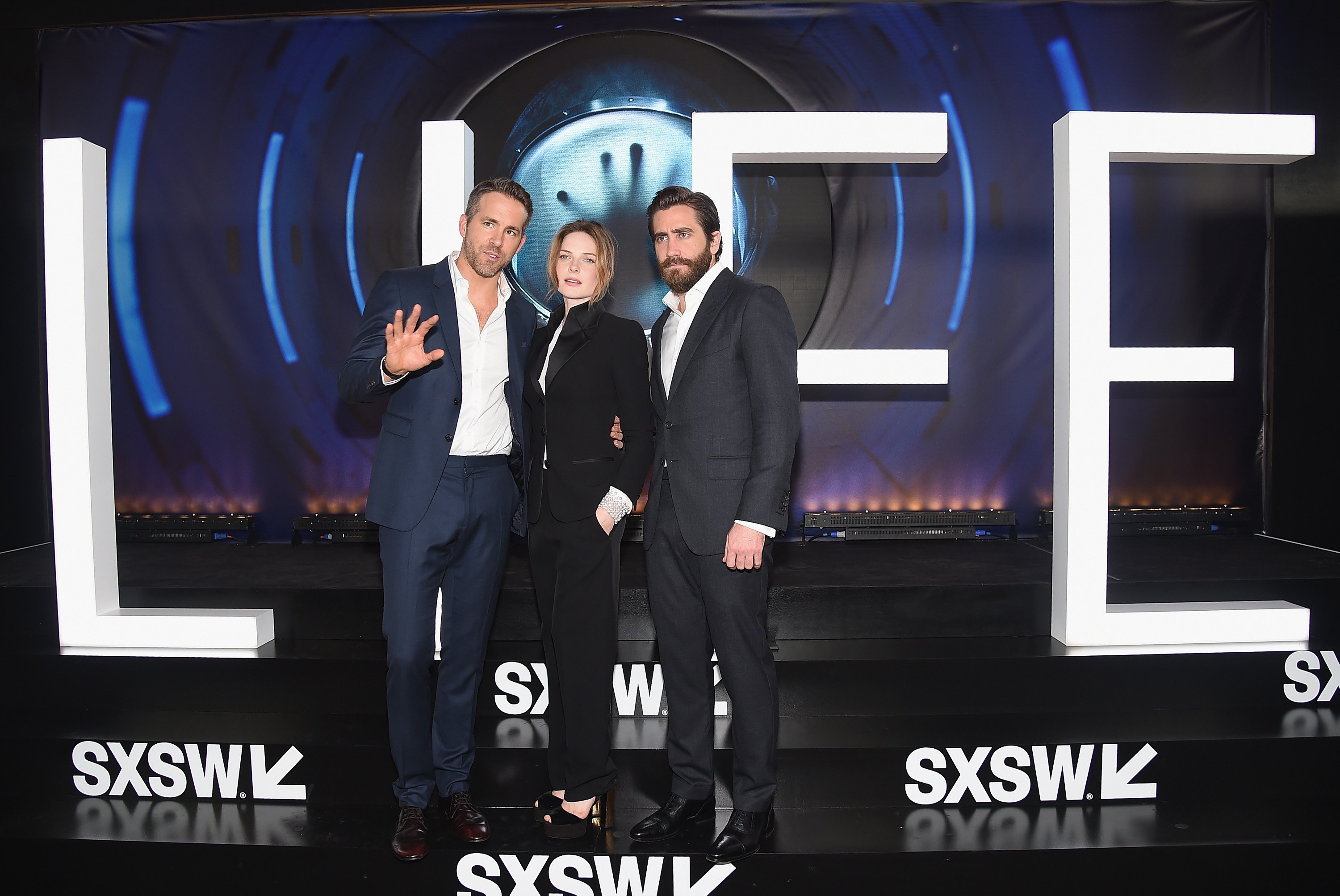 Ryan Reynolds, Rebecca Ferguson and Jake Gyllenhaal at the "Life" premiere on March 18, 2017 in Austin, Texas | Source: Getty Images 