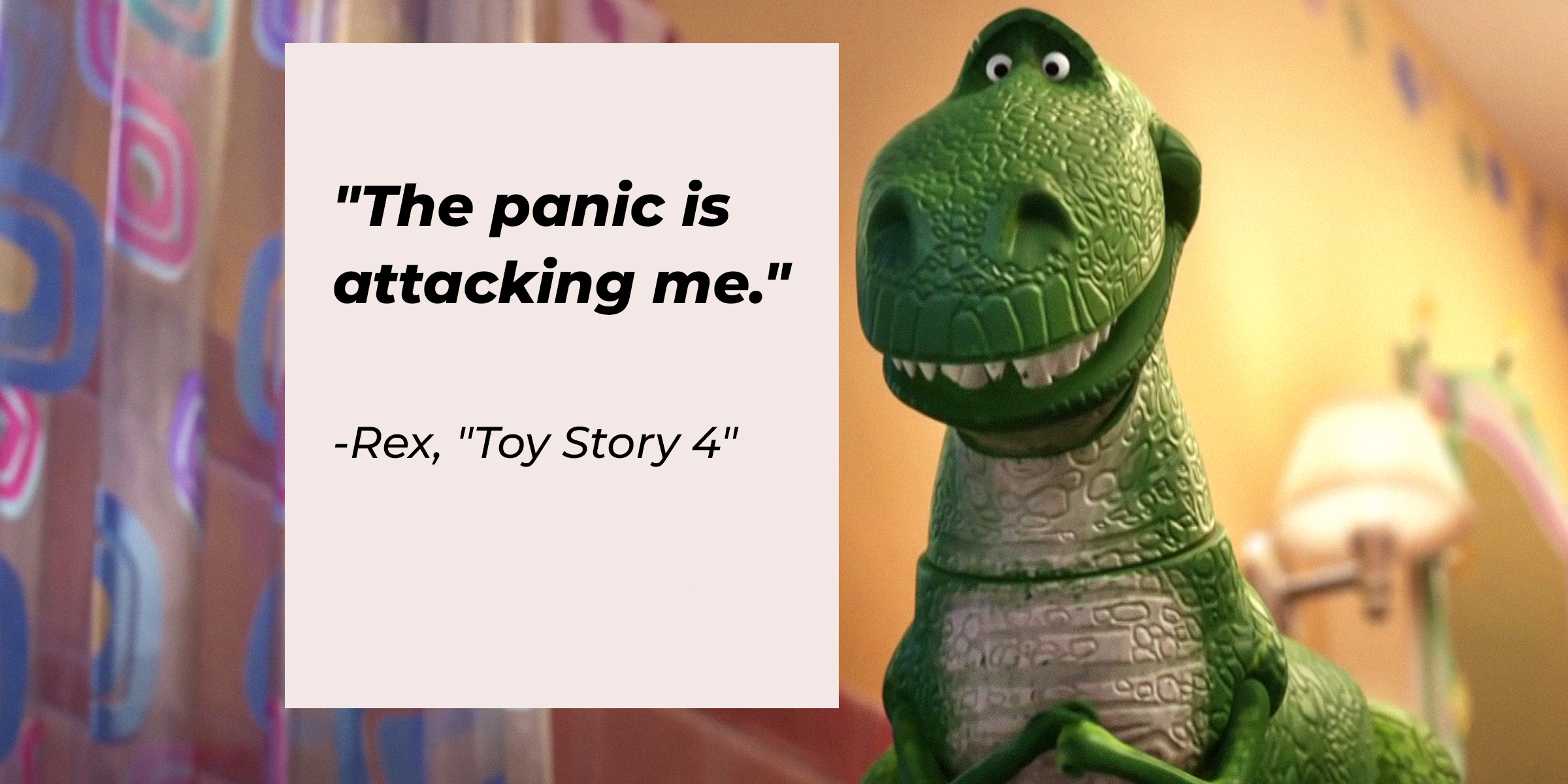 Rex's quote: "The panic is attacking me." | Source: Youtube.com/Pixar