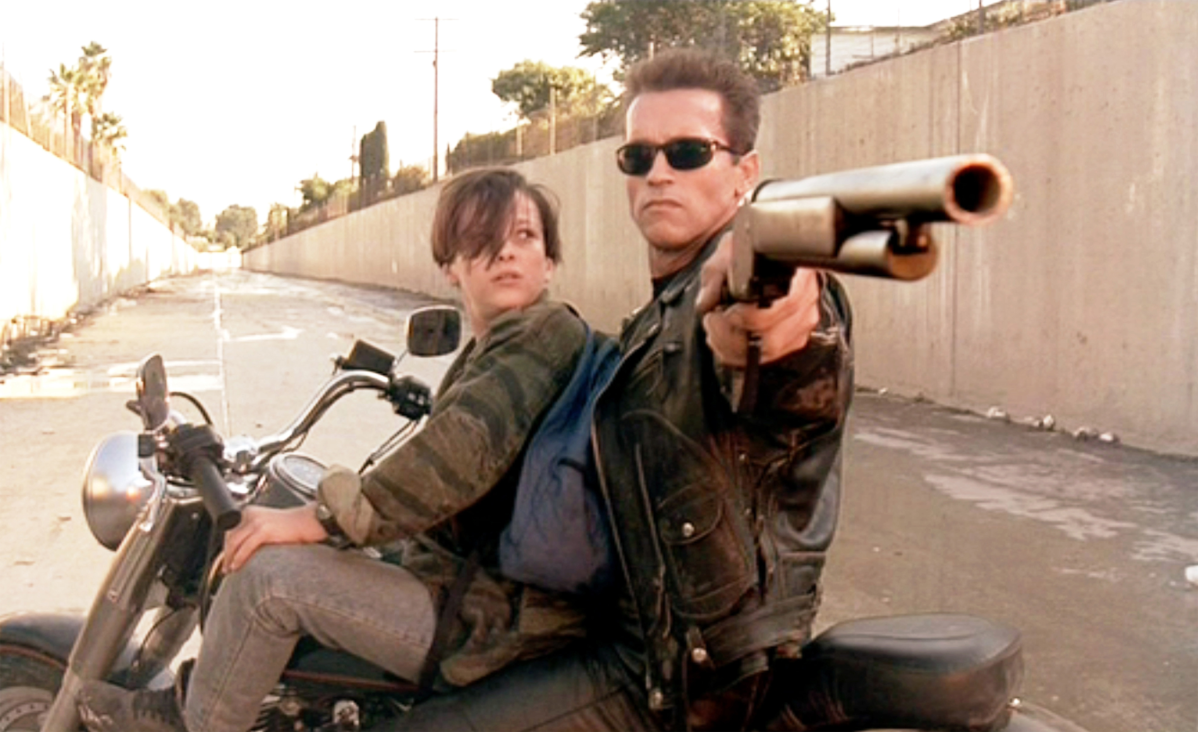 Edward Furlong as John Connor and Arnold Schwarzenegger as the Terminator on "Terminator 2: Judgment Day" released on July 3, 1991 | Source: Getty Images