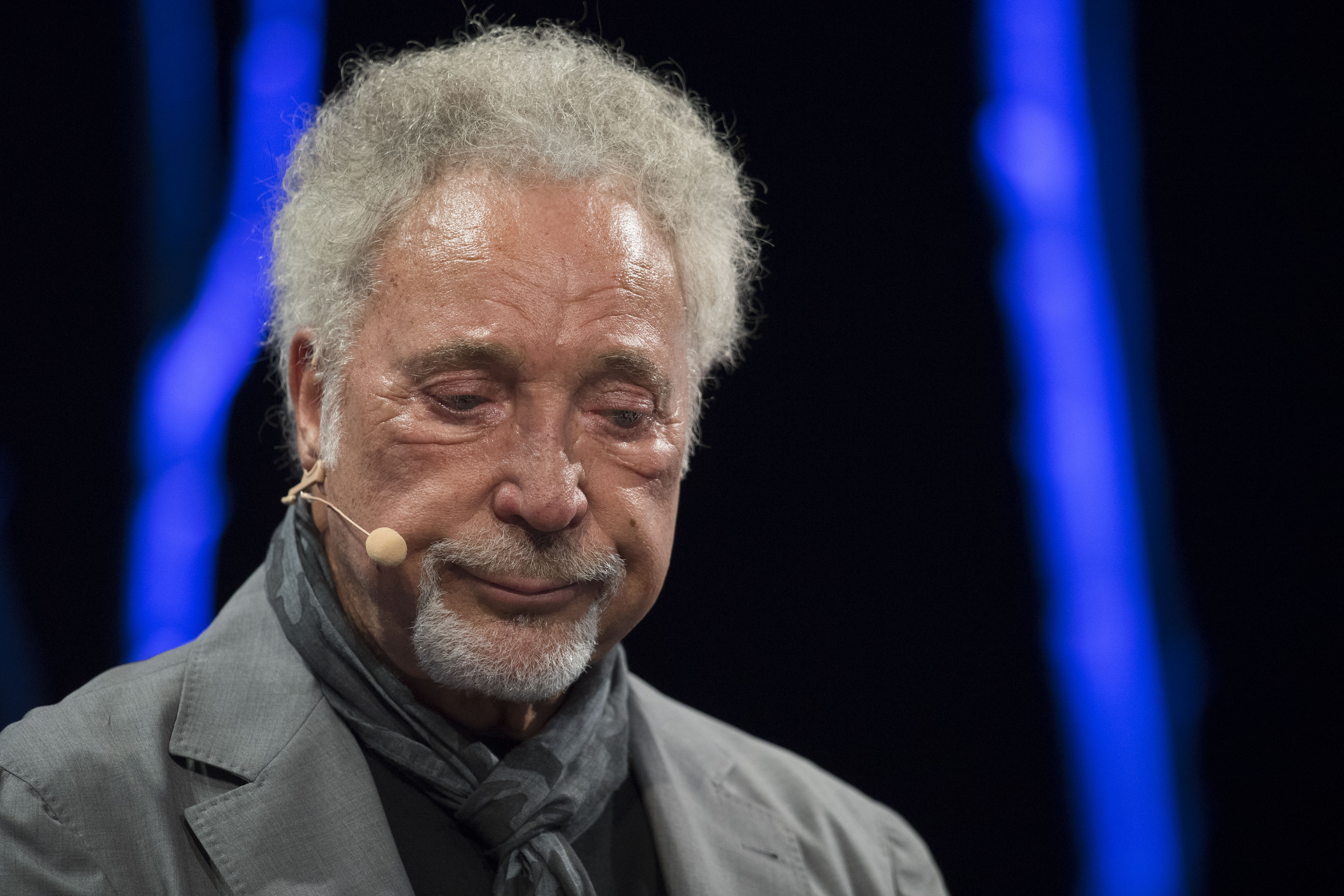 Tom Jones during the 2016 Hay Festival on June 5, 2016 in Hay-on-Wye, Wales | Source: Getty Images