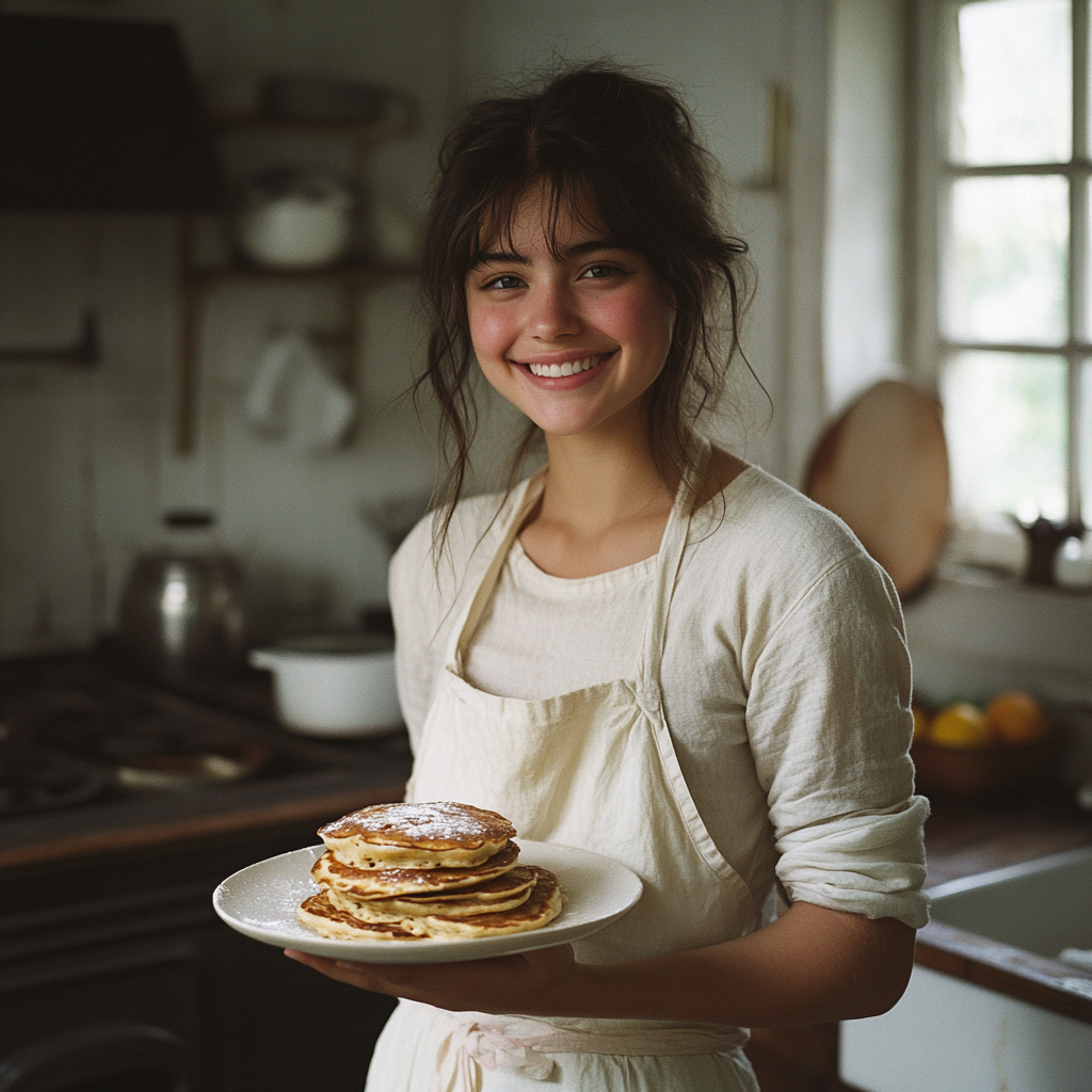 A woman holding a plate | Source: Midjourney