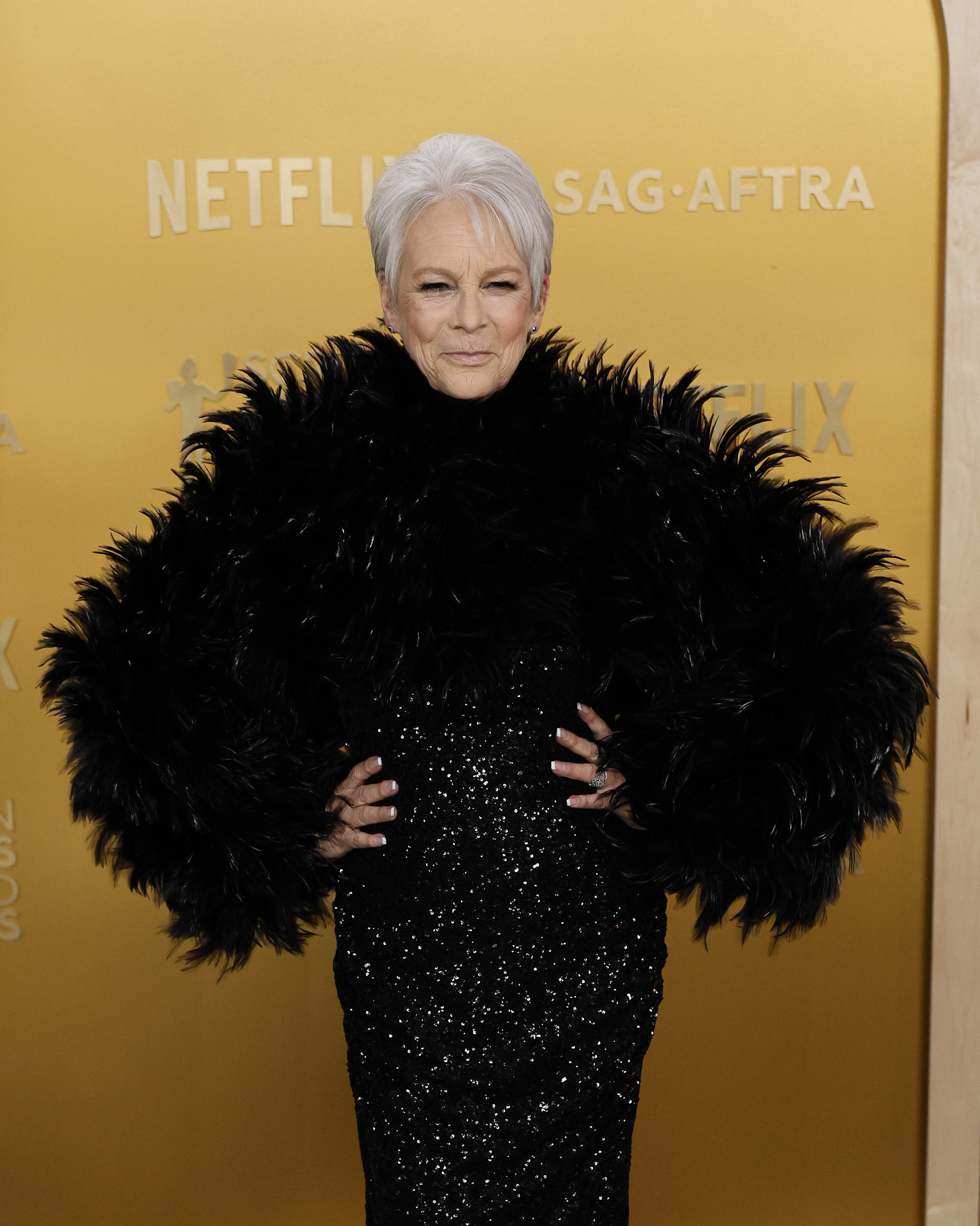 Jamie Lee Curtis at the 2025 Screen Actors Guild Awards at Shrine Auditorium and Expo Hall on February 23 in Los Angeles, California. | Source: Getty Images