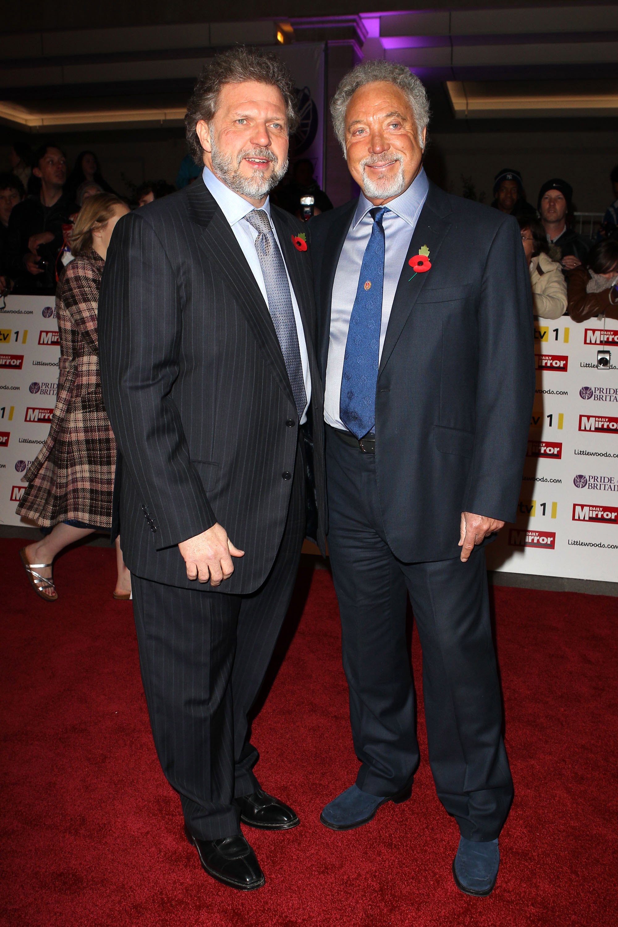 Mark Woodward and Tom Jones arrives at Pride of Britain Awards at Grosvenor House, on November 8, 2010 in London, England. | Source: Getty Images