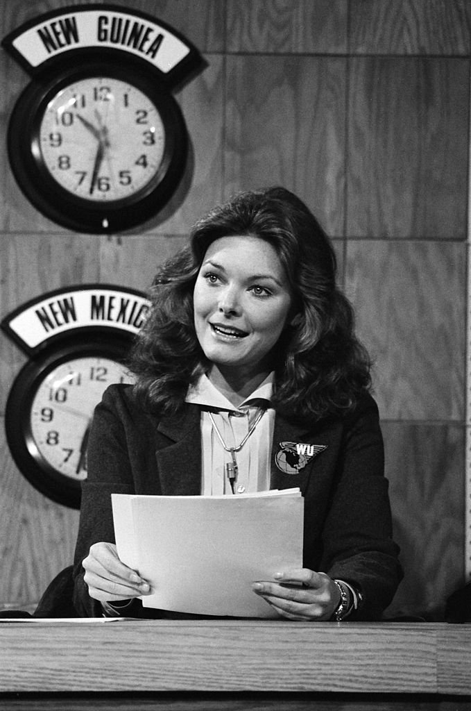 Jane Curtin during the 'Weekend Update' skit on "Saturday Ni...