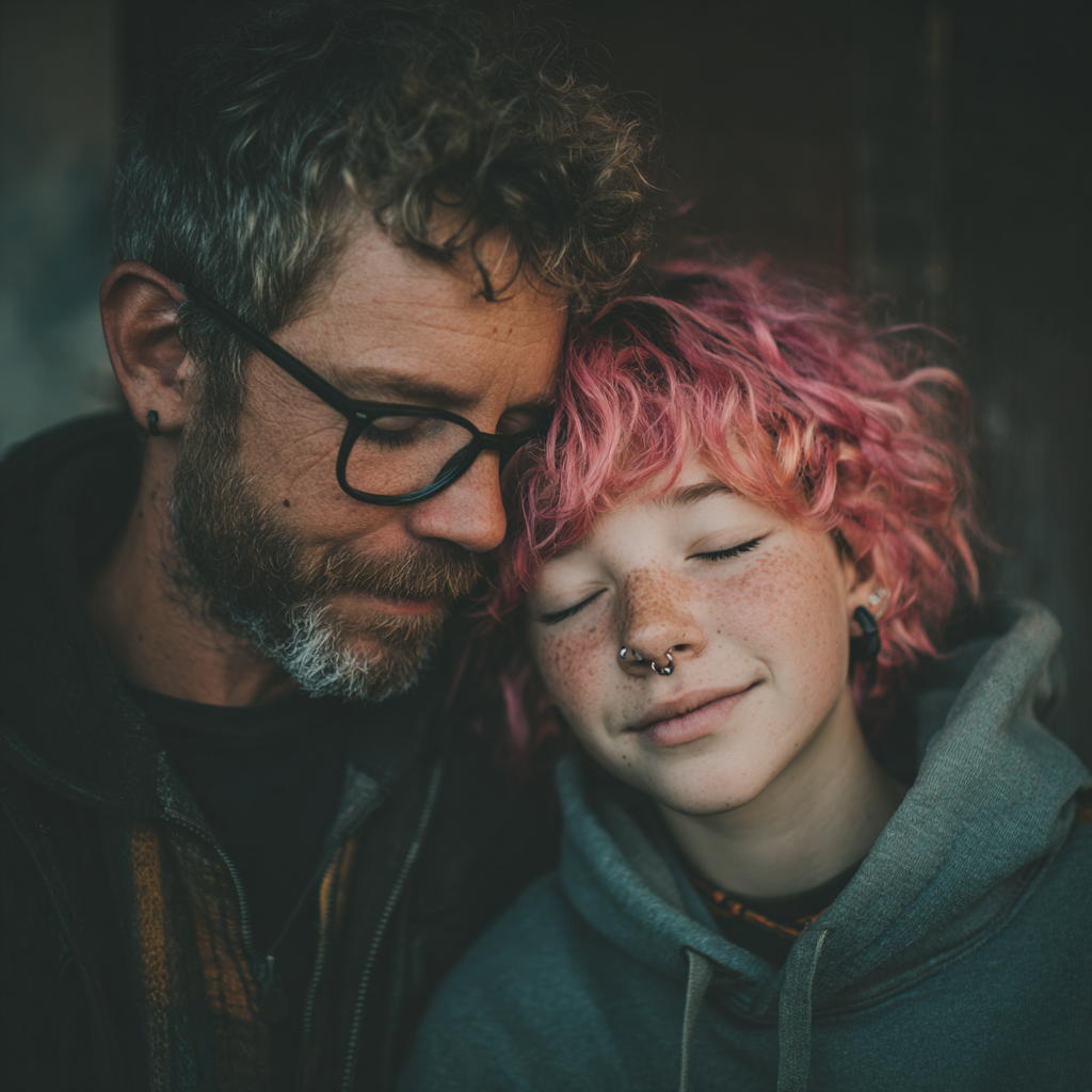 A father and daughter hugging | Source: Midjourney