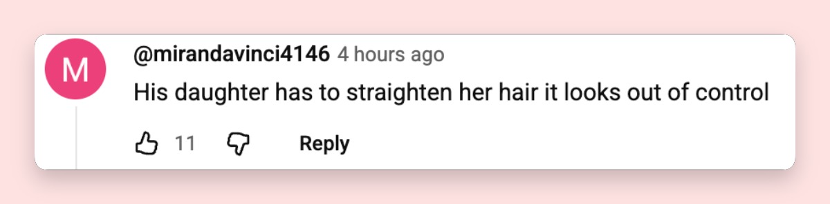 One viewer's blunt reaction showed how quickly Anelise Bishop's hair became part of the post-show conversation. The comment added to the debate that followed her public outing with Jamie Foxx. | Source: YouTube/E! News