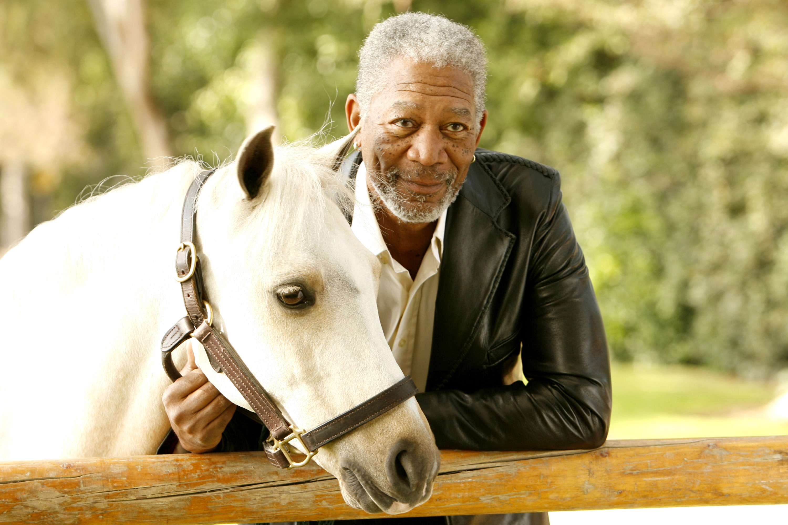 Morgan Freeman at a cover photo shoot for the fall edition of the Luxury Equestrian Lifestyle Magazine "Show Circuit" on October 8, 2006 | Source: Getty Images