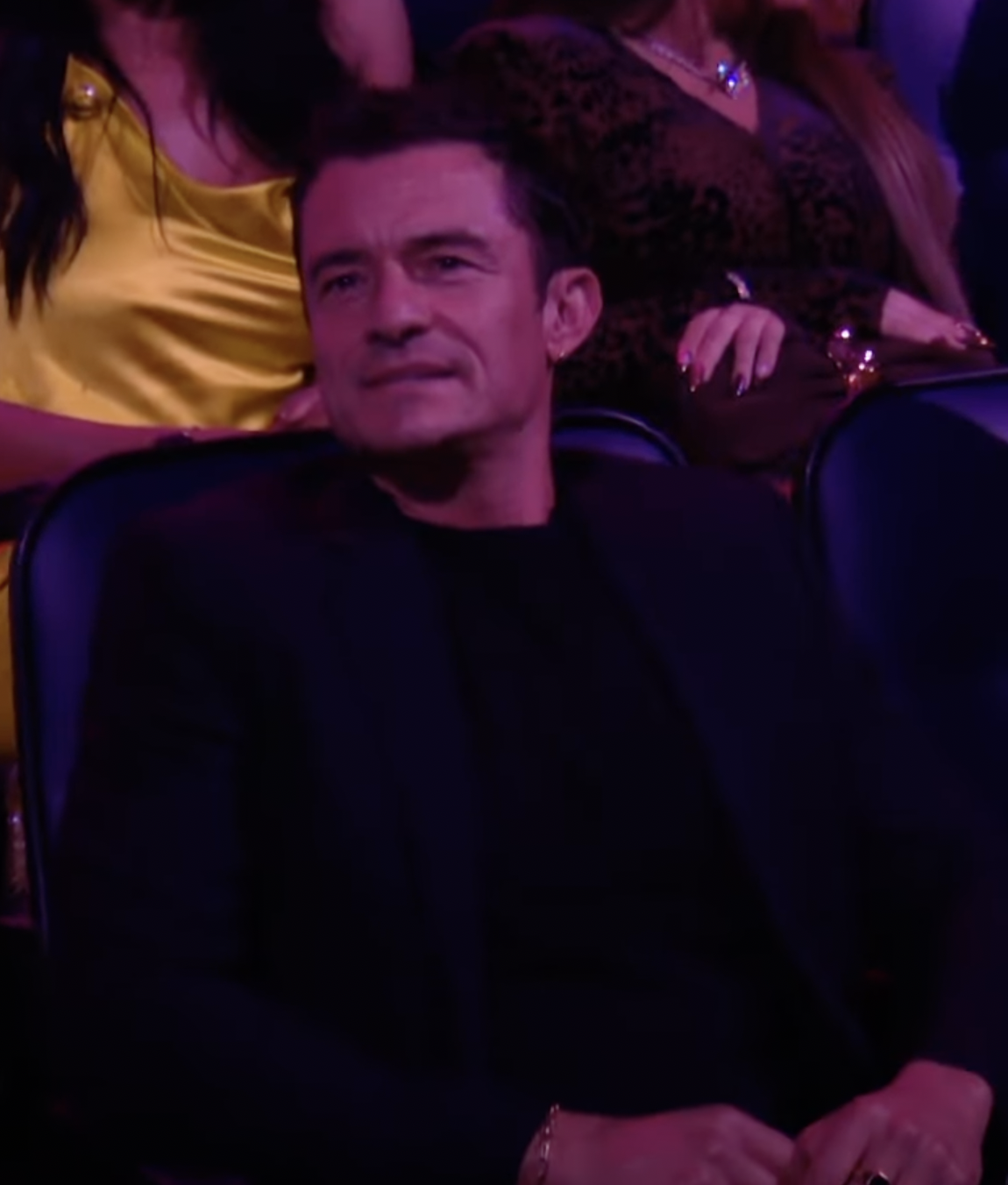 Orlando Bloom reacts to Katy Perrys performance at the 2024 MTV Video Music Awards | Source: YouTube/MTV