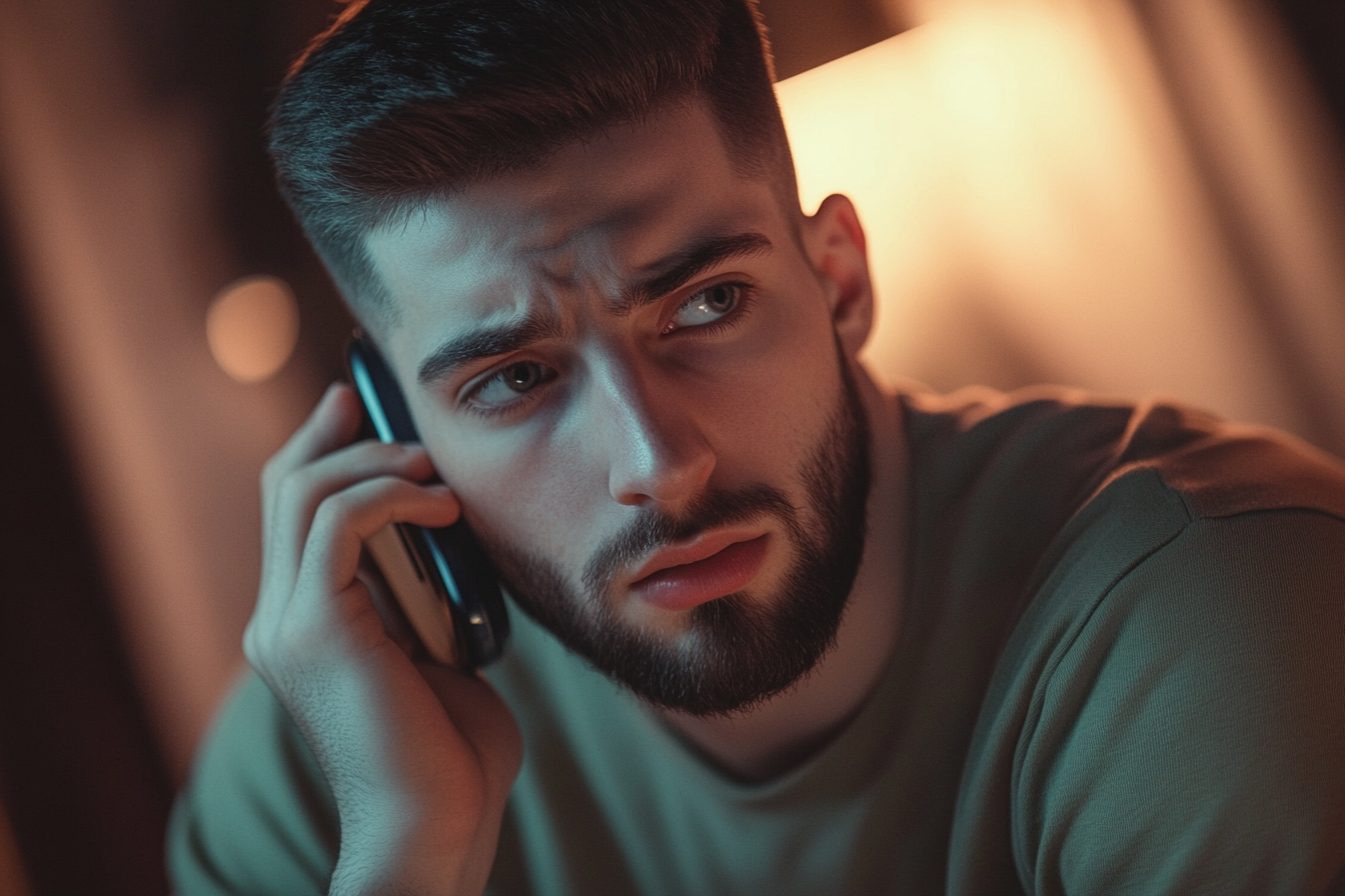 A man talking on the phone | Source: Midjourney