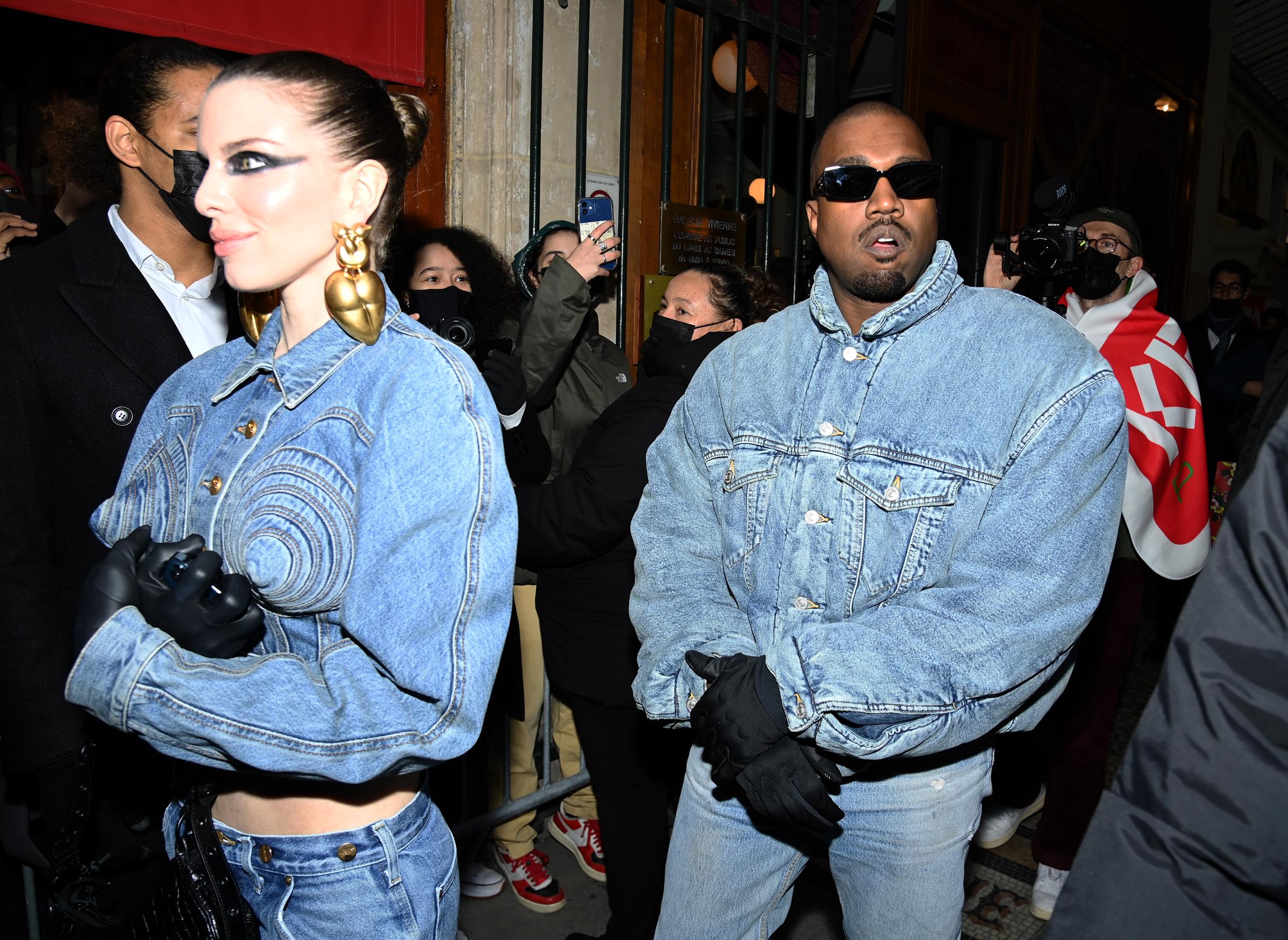 Julia Fox and Kanye West at the Kenzo Fall/Winter 2022/2023 show in Paris, France on January 23, 2022. | Source: Getty Images