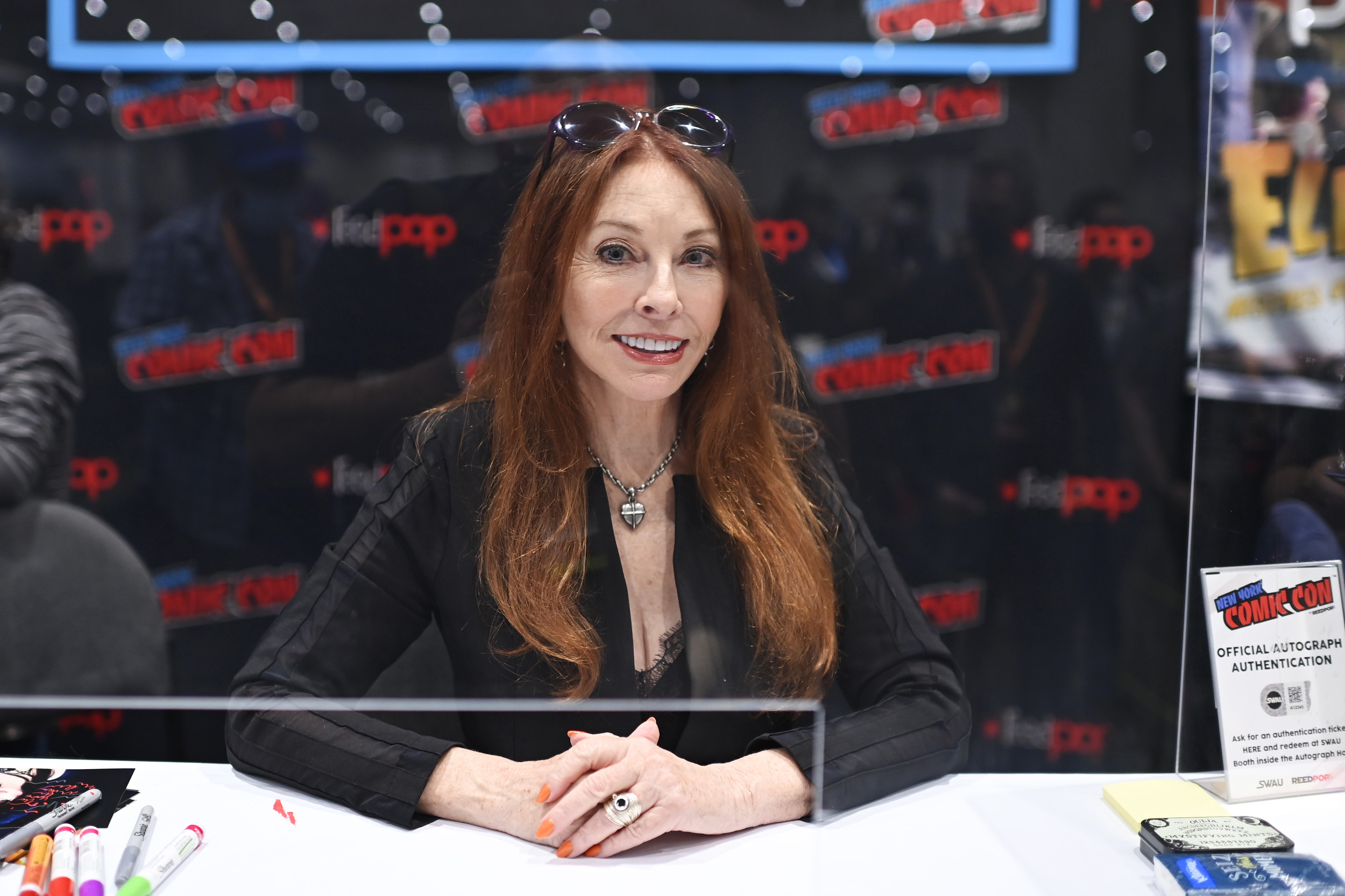 Cassandra Peterson poses during New York Comic Con 2022 | Source: Getty Images