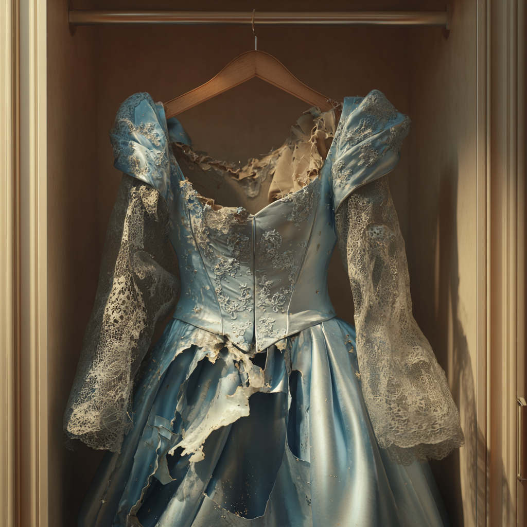 A dress in ruins | Source: Midjourney