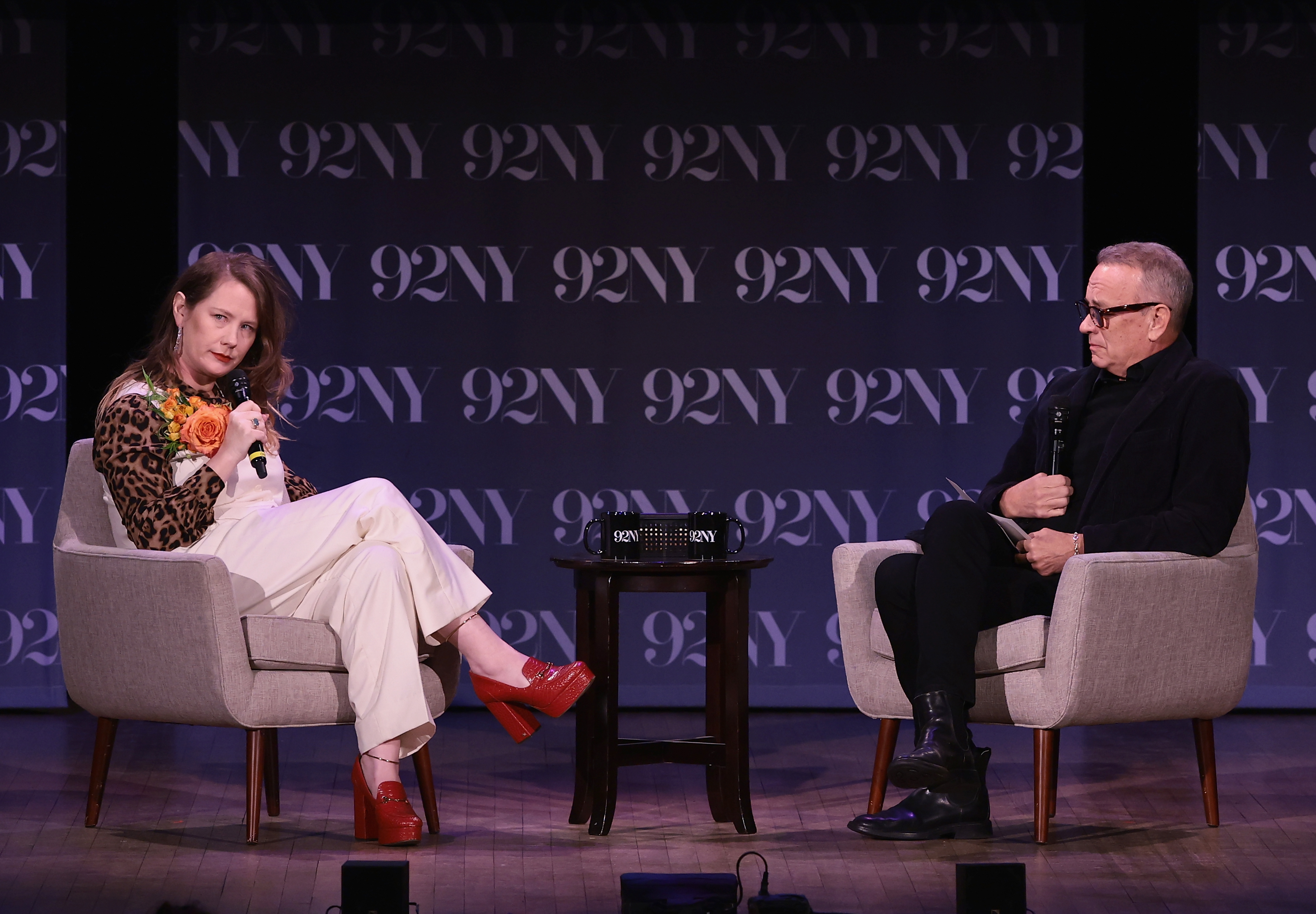 Elizabeth and Tom Hanks Discuss Her New Book "The 10: A Memoir Of Family And The Open Road" on April 8, 2025, in New York City. | Source: Getty Images