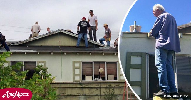 Strangers repair elderly man's roof after neighbor's public plea for help