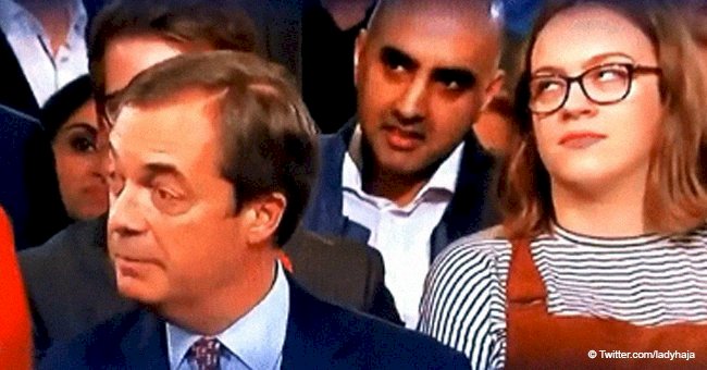 Girl goes viral after video shows her rolling her eyes behind politician during TV debate
