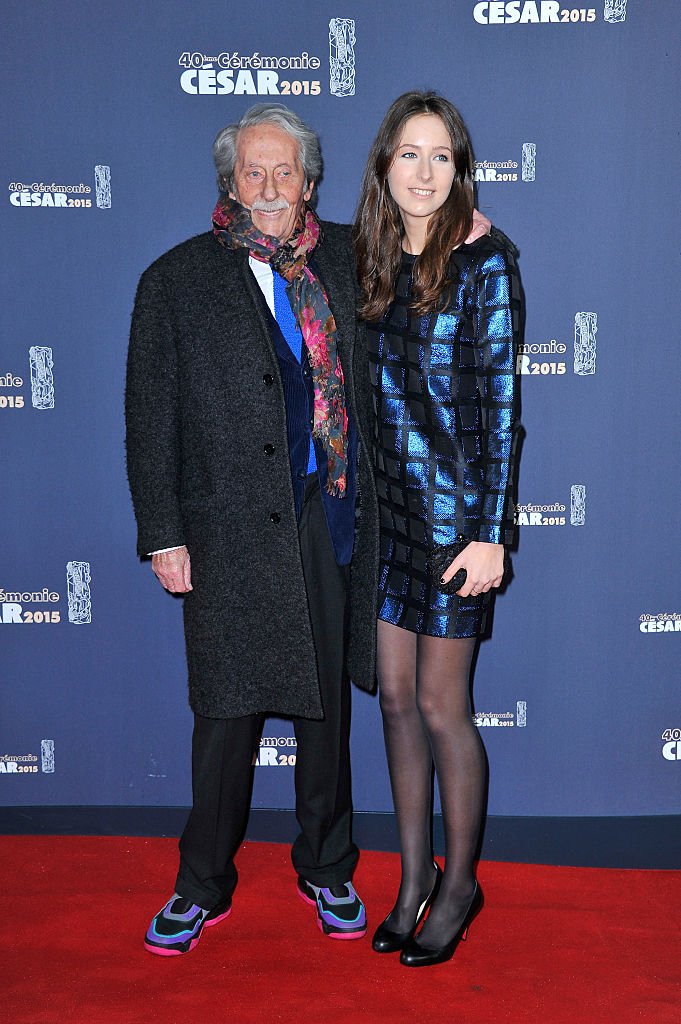 Jean Rochefort avec sa fille Clémence en février 2015 à Paris. Photo : Getty Images