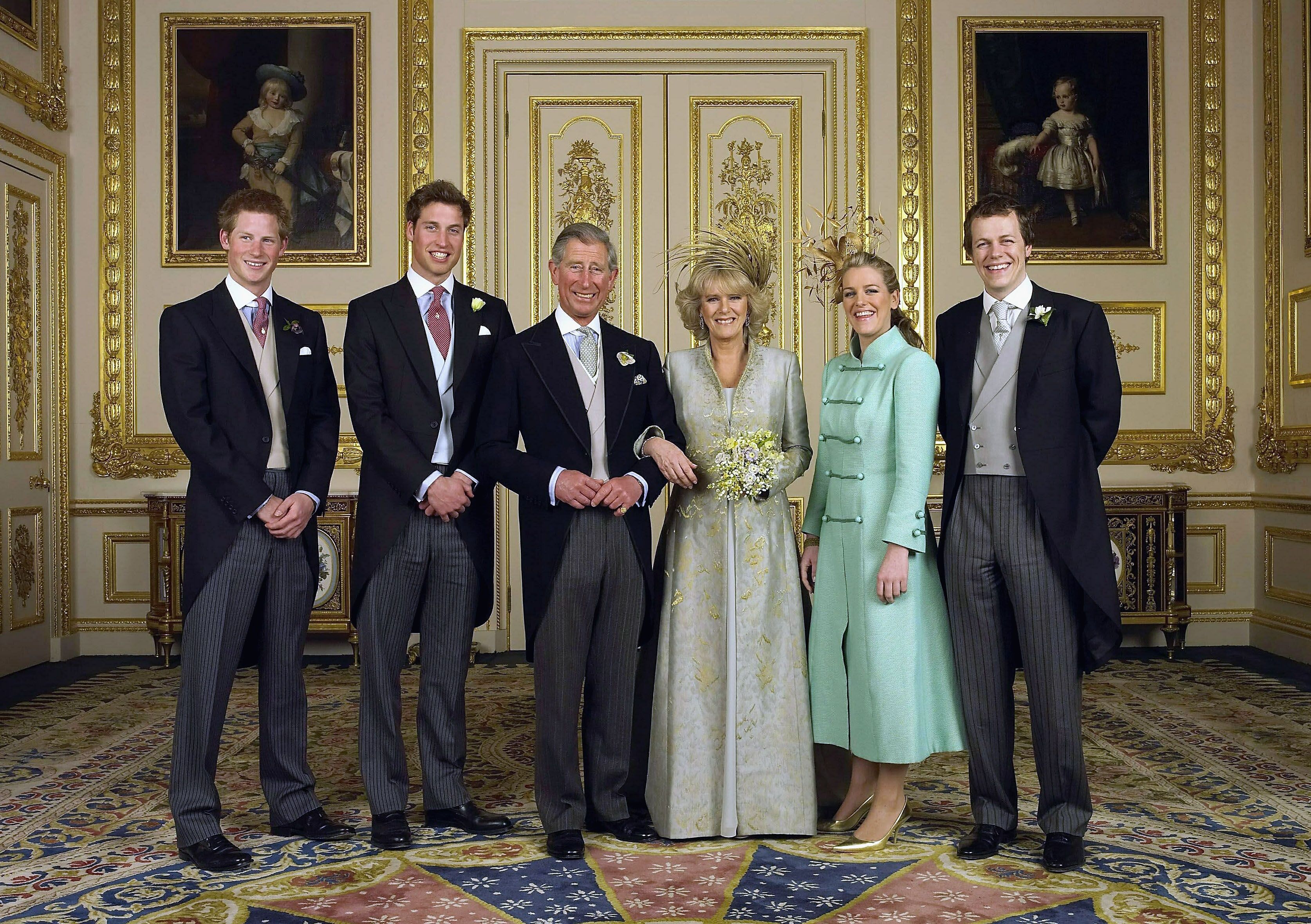 Prince Charles and Duchess Camilla at their wedding with their children in 2005 | Source: Getty Images