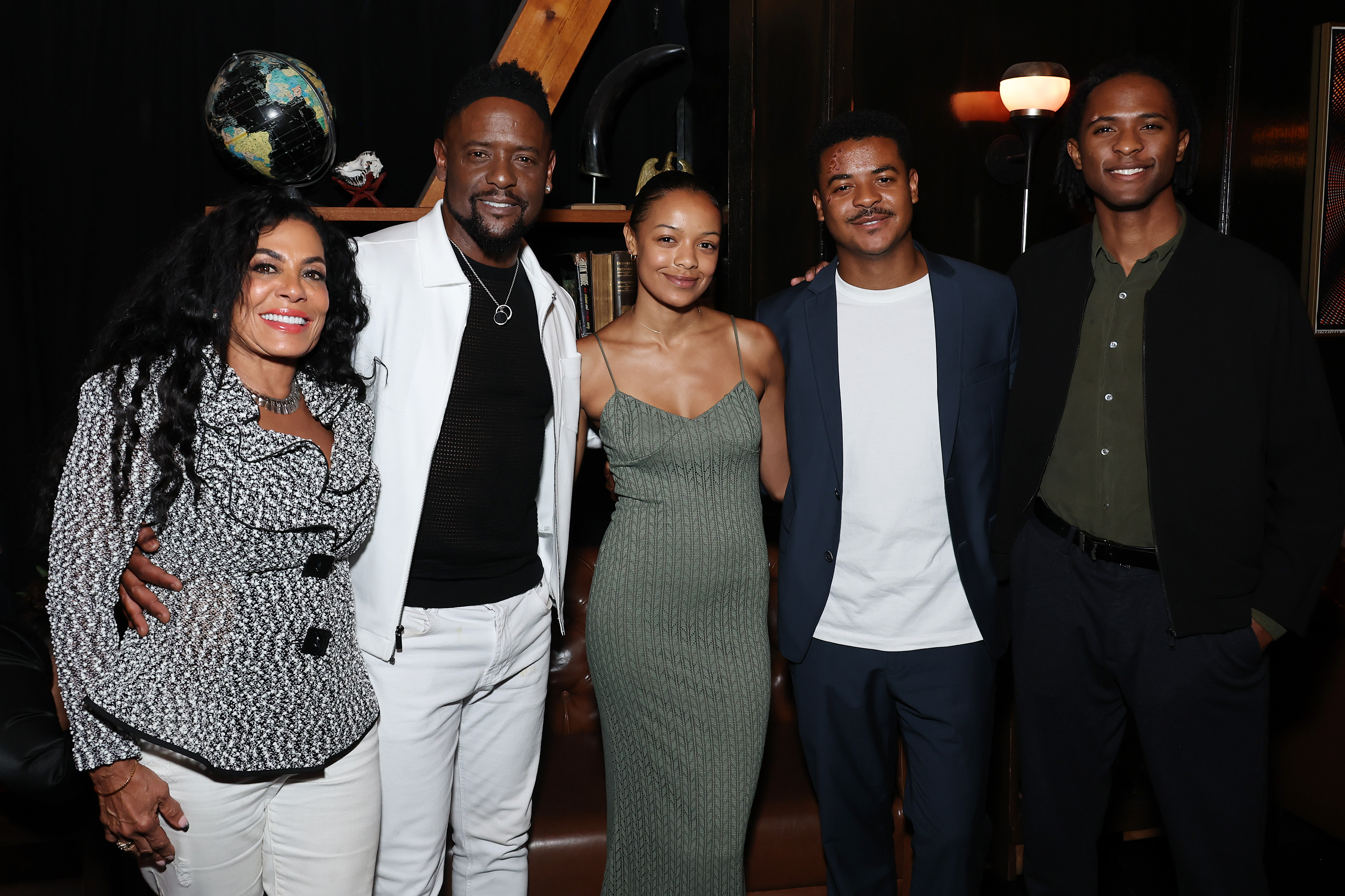Desiree Underwood, Blair Underwood, Brielle Underwood, Paris Underwood, and Blake Underwood attend the "Longlegs" after-party in Hollywood, California, on July 8, 2024.