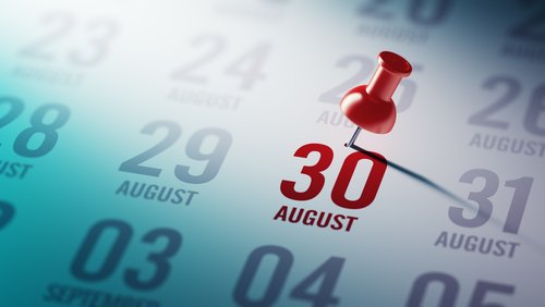 30 de agosto marcado en un calendario. | Fuente: Shutterstock 30 de agosto marcado en un calendario. | Fuente: Shutterstock