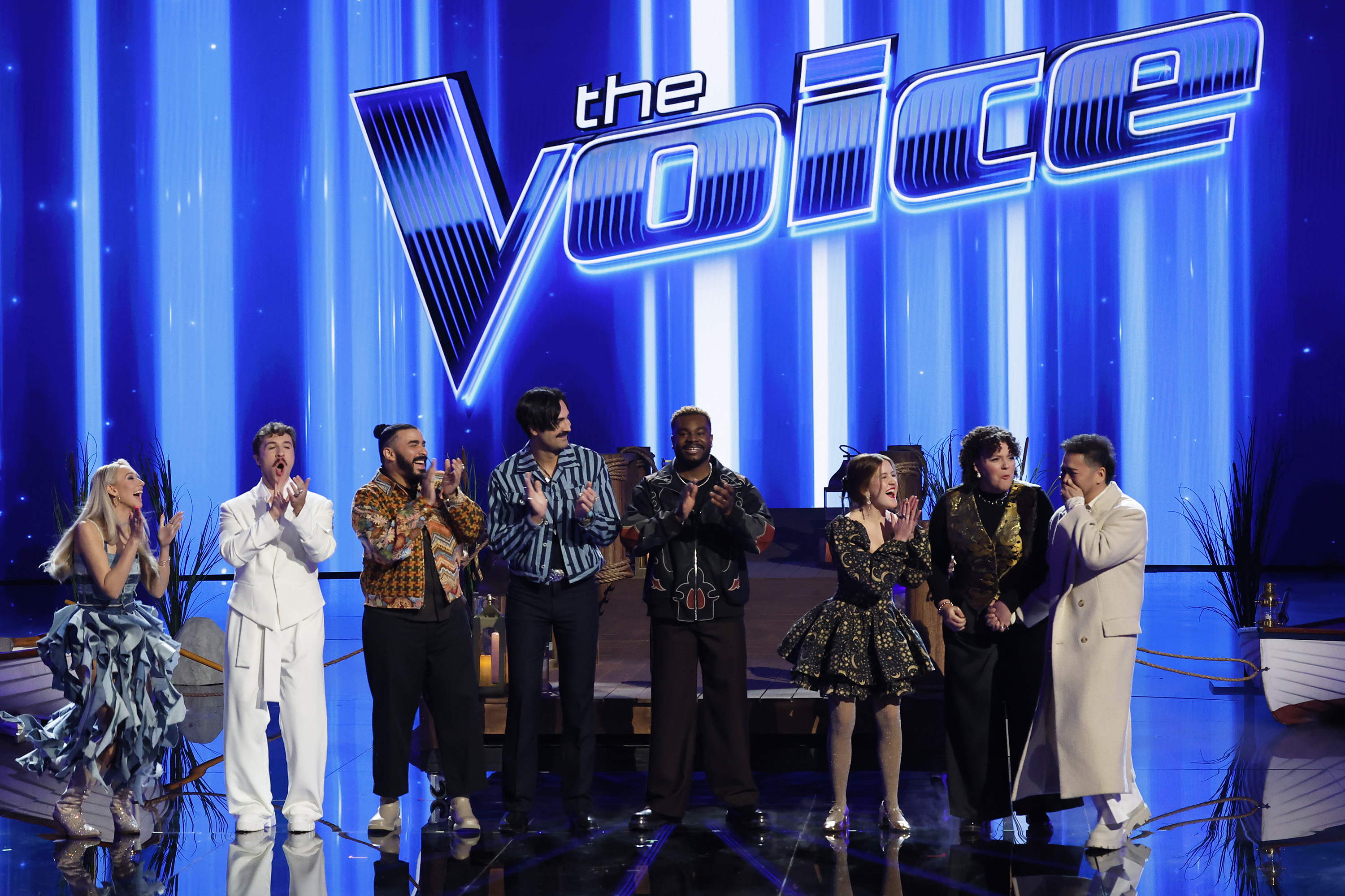 "The Voice" season 26 semifinalists: Christina Eagle, Jeremy Beloate, Adam Bohanan, Danny Joseph, Jan Dan, Sydney Sterlace, Shye, Sofronio Vasquez on December 3, 2024 | Source: Getty Images