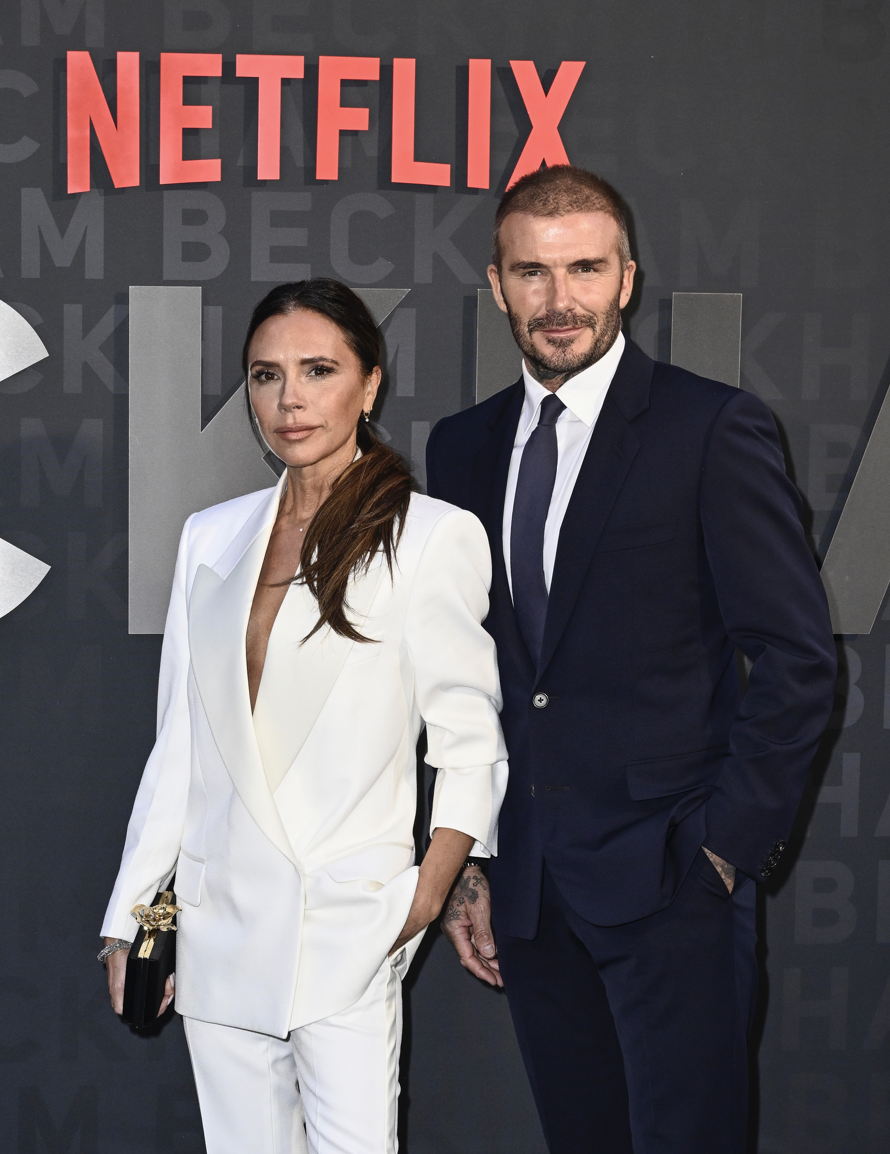 Victoria Beckham and David Beckham at the "Beckham" Premiere in London, England on October 03, 2023 | Source: Getty Images