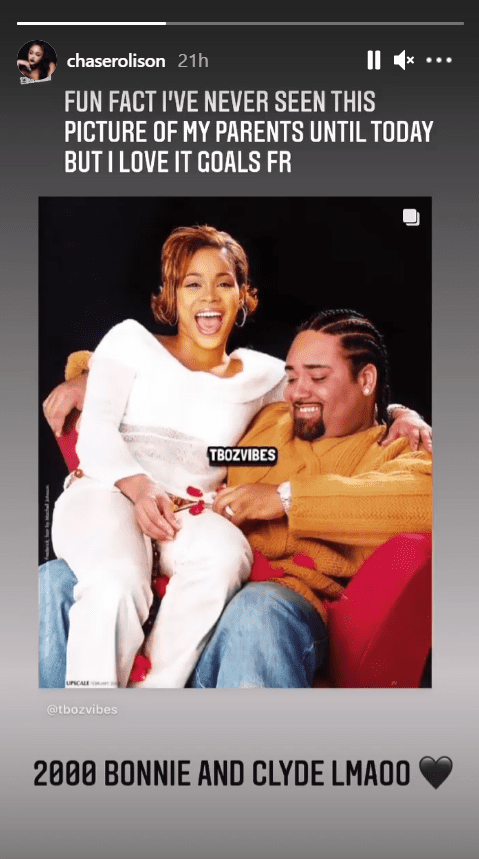 Screenshot of photo of Tionne "T-Boz" Watkins and Dedrick "Mack 10" Rolison posing for Upscale Magazine in 2001.|Source: Instagram/chaserolison 