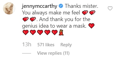 Photo of Jenny McCarthy's comment to a post on Instagram | Photo: Instagram / donniewahlberg