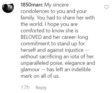 A fans' comment from Suzanne Kay's post | Instagram/suzannekay9