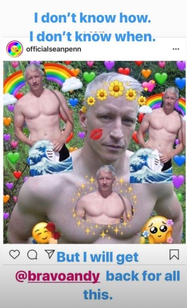 A collage of Anderson Cooper's shirtless photos posted on his Instagram Story. | Photo: Instagram/@anndersoncooper