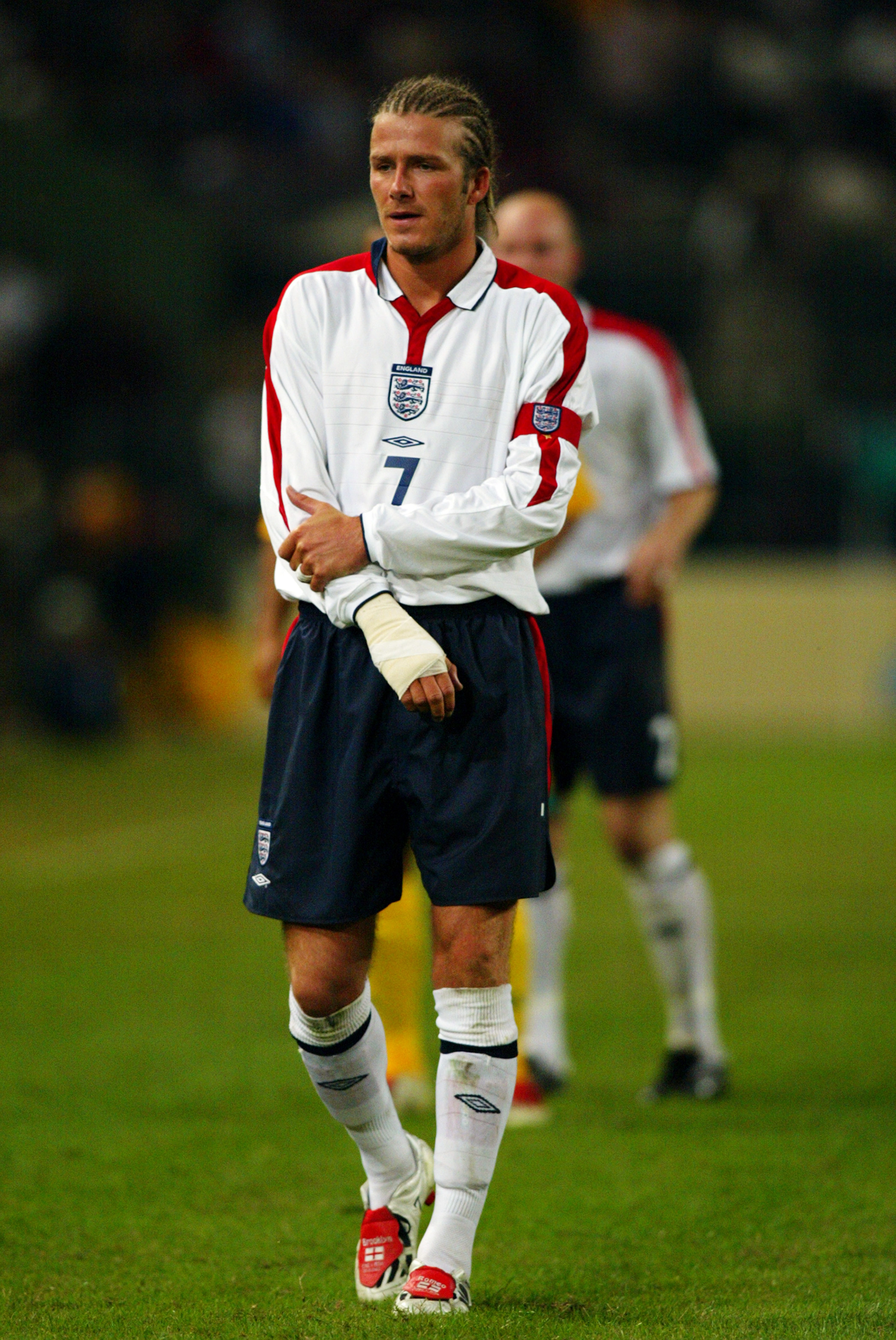 David Beckham walks off the field during a match between South Africa and England on May 22, 2003 in Durban, South Africa | Source: Getty Images