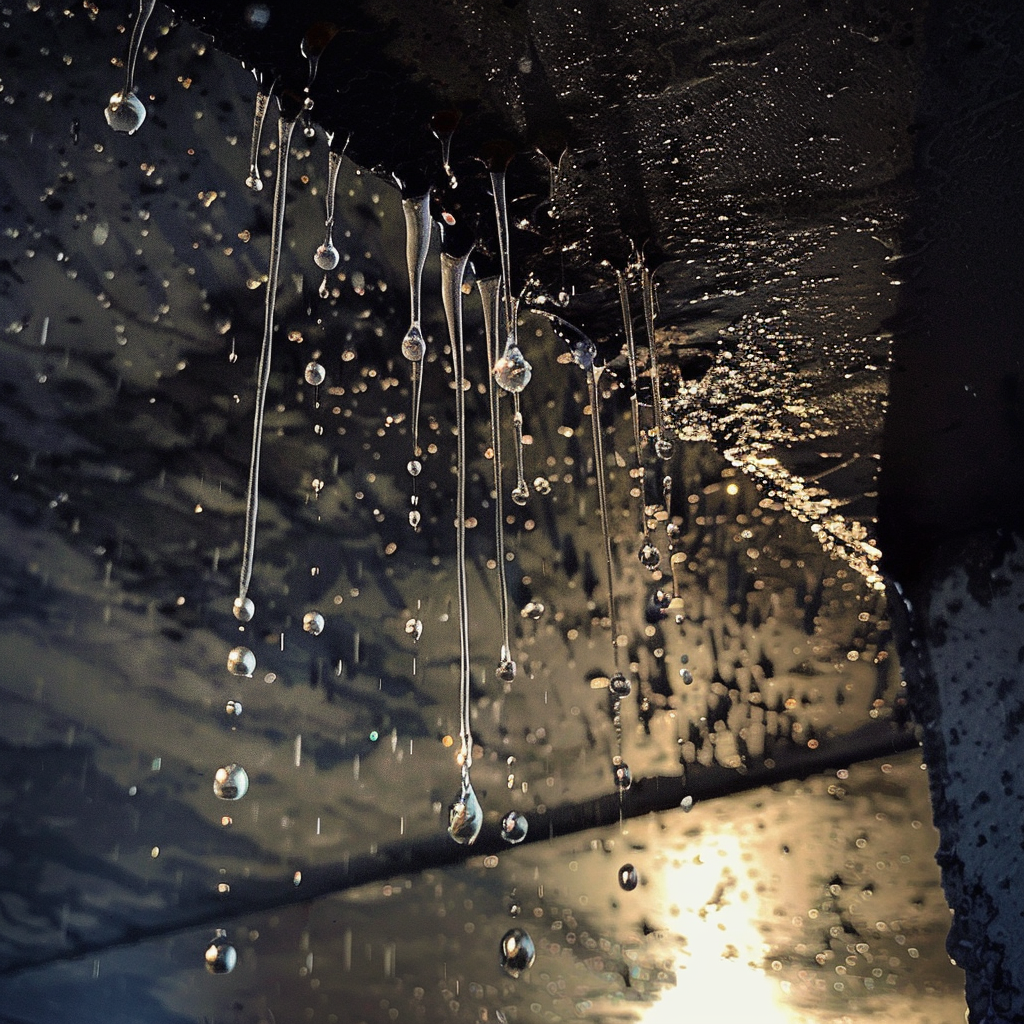 Water falling through a ceiling | Source: Midjourney