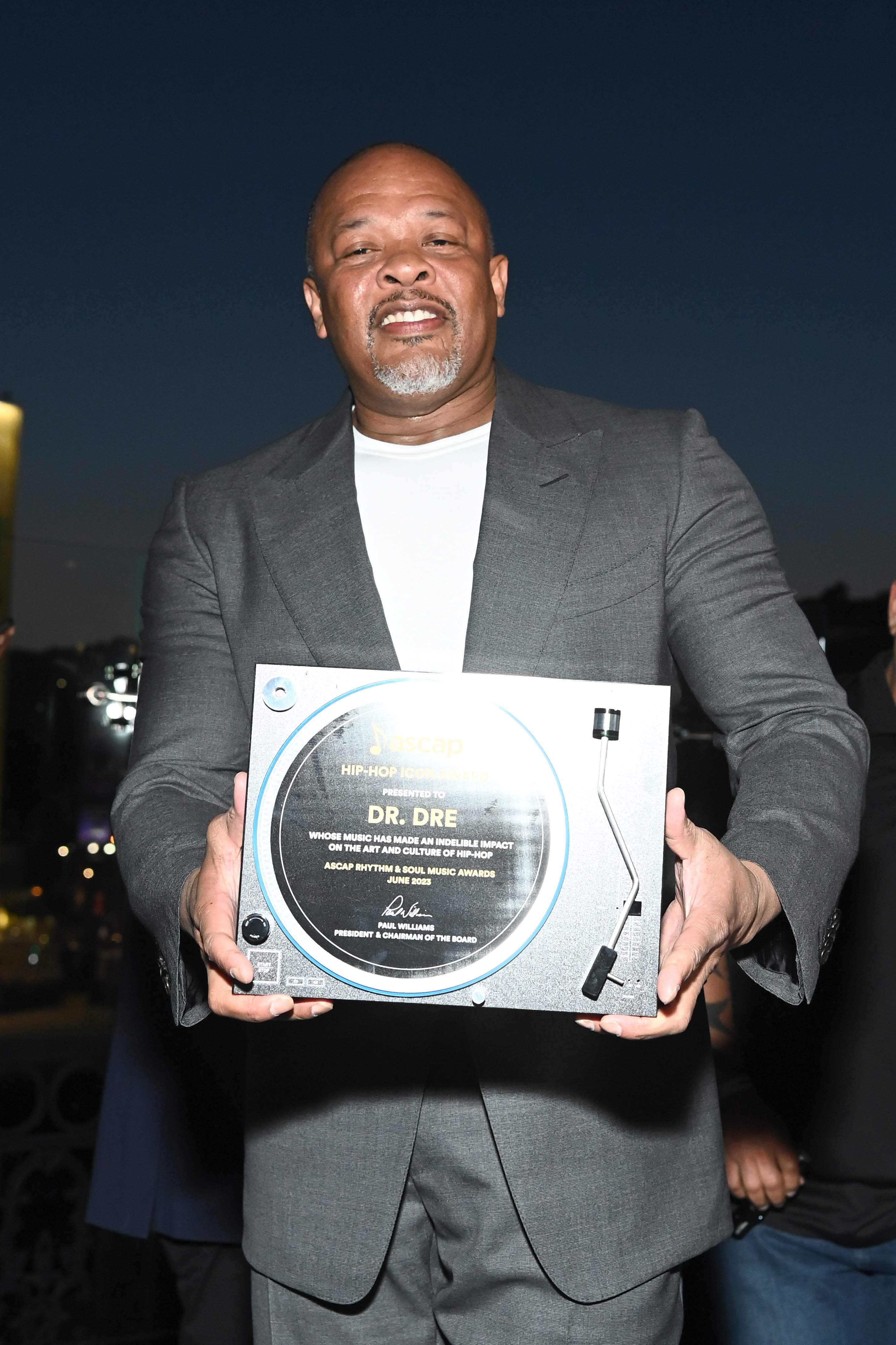 Dr. Dre at the 50 Years of Hip-Hop celebration hosted by ASCAP Rhythm & Soul on June 22, 2023, in Los Angeles, California | Source: Getty Images
