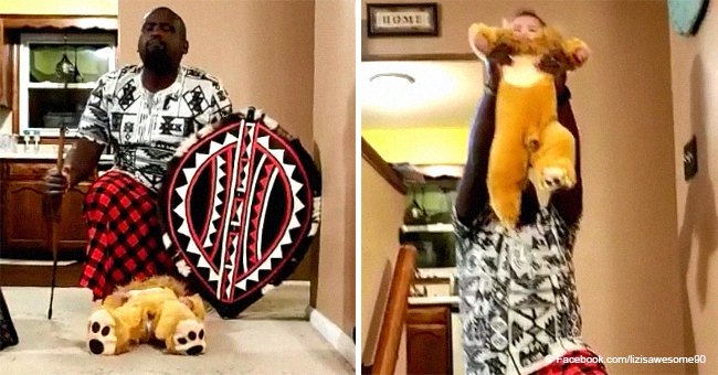 Video of dad staging cute version of 'The Lion King' scene starring his baby girl still melts hearts