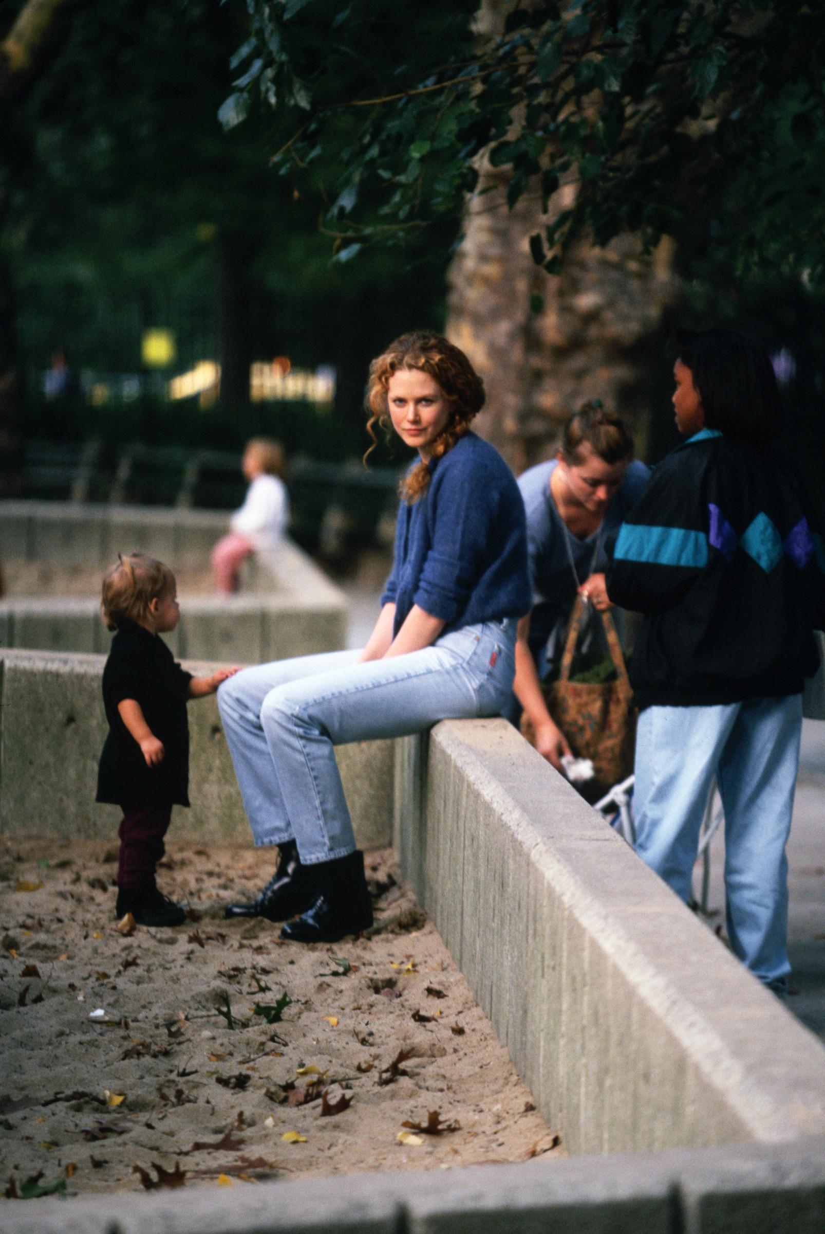 Nicole Kidman with Bella Cruise in Central Park. | Source: Getty Images