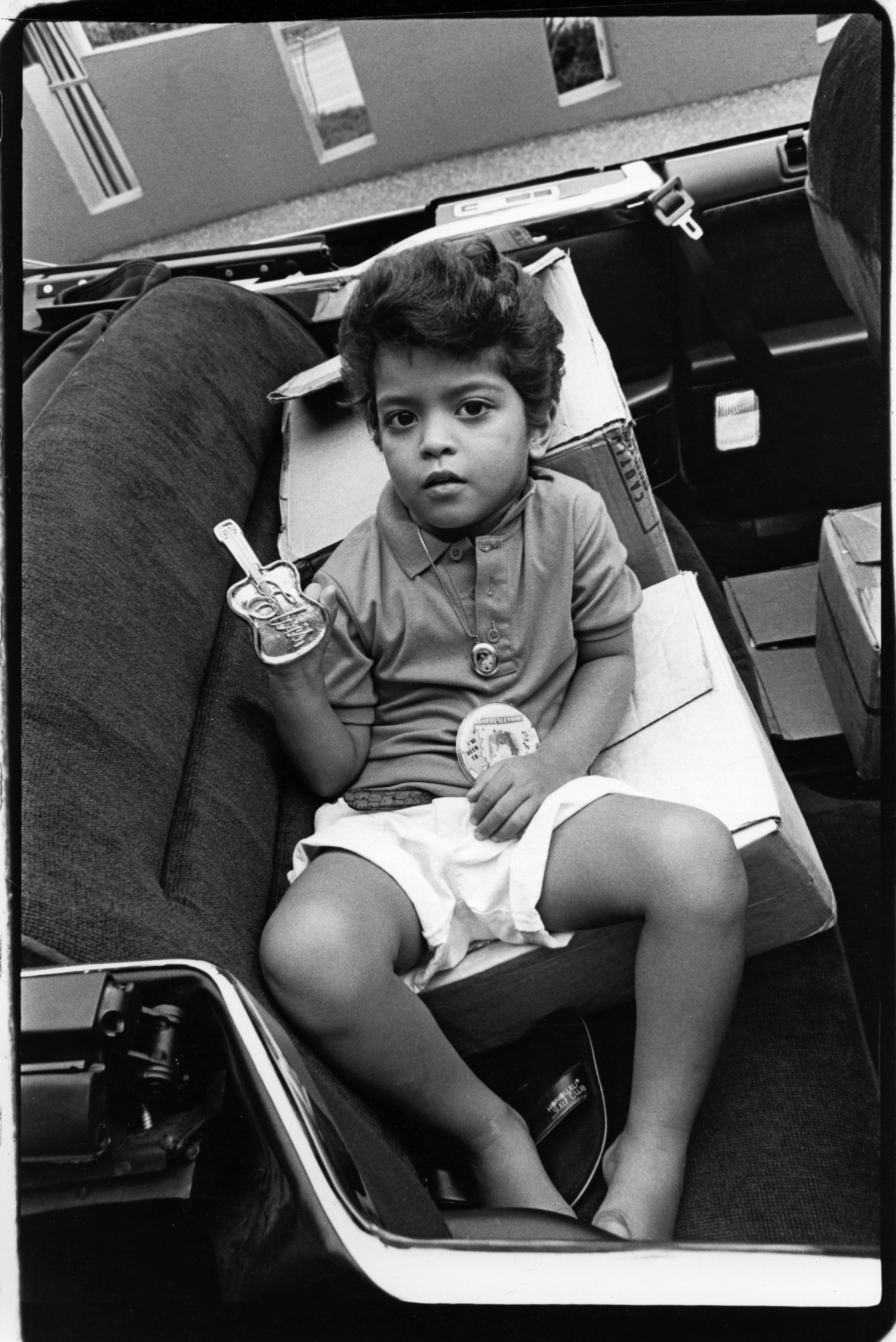 Former child prodigy Bruno Mars as a four year old Elvis Presley impersonator in August 1990 in Memphis, Tennessee. / Source: Getty Images