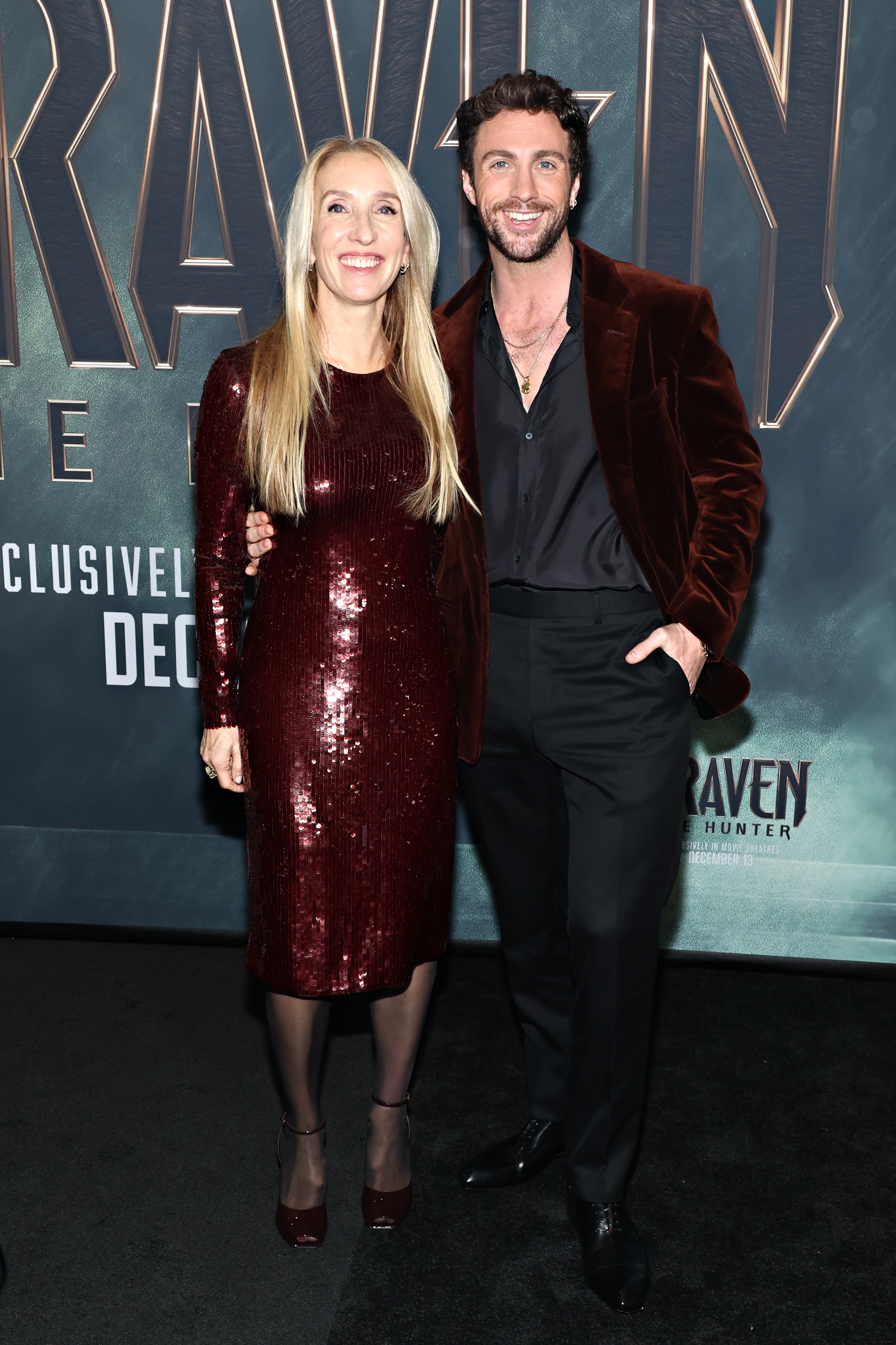 Sam Taylor-Johnson and Aaron Taylor-Johnson attend the premiere of "Kraven The Hunter" at AMC Lincoln Square Theater in New York City, on December 10, 2024 | Source: Getty Images