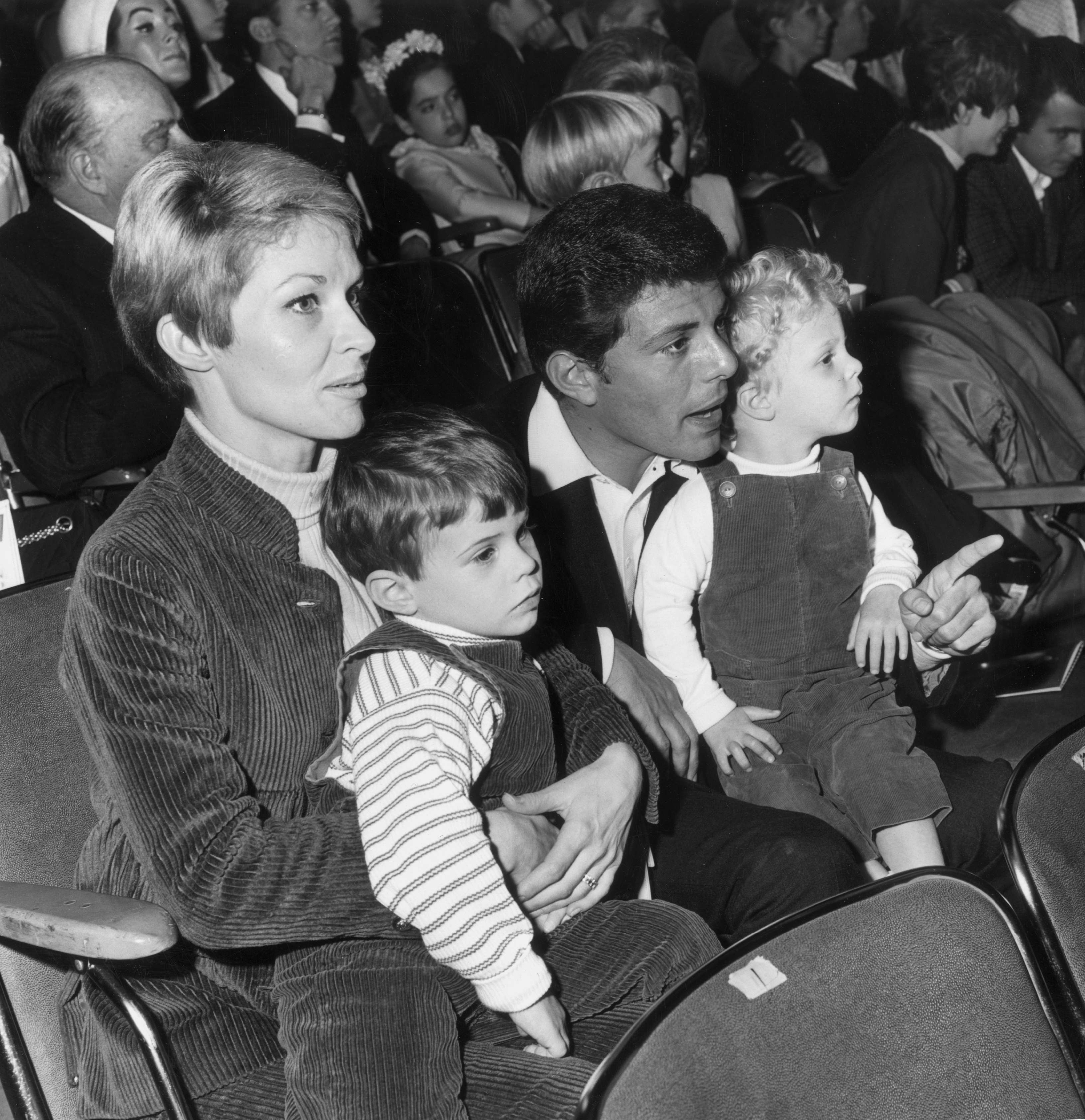 Frankie Avalon and Kay Diebel with two of their sons at Dobritch International Circus | Source: Getty Images