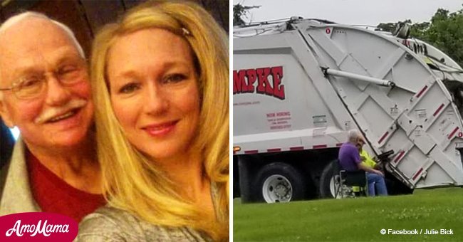 Woman shared touching photo of garbage man praying with her father who has Alzheimer's