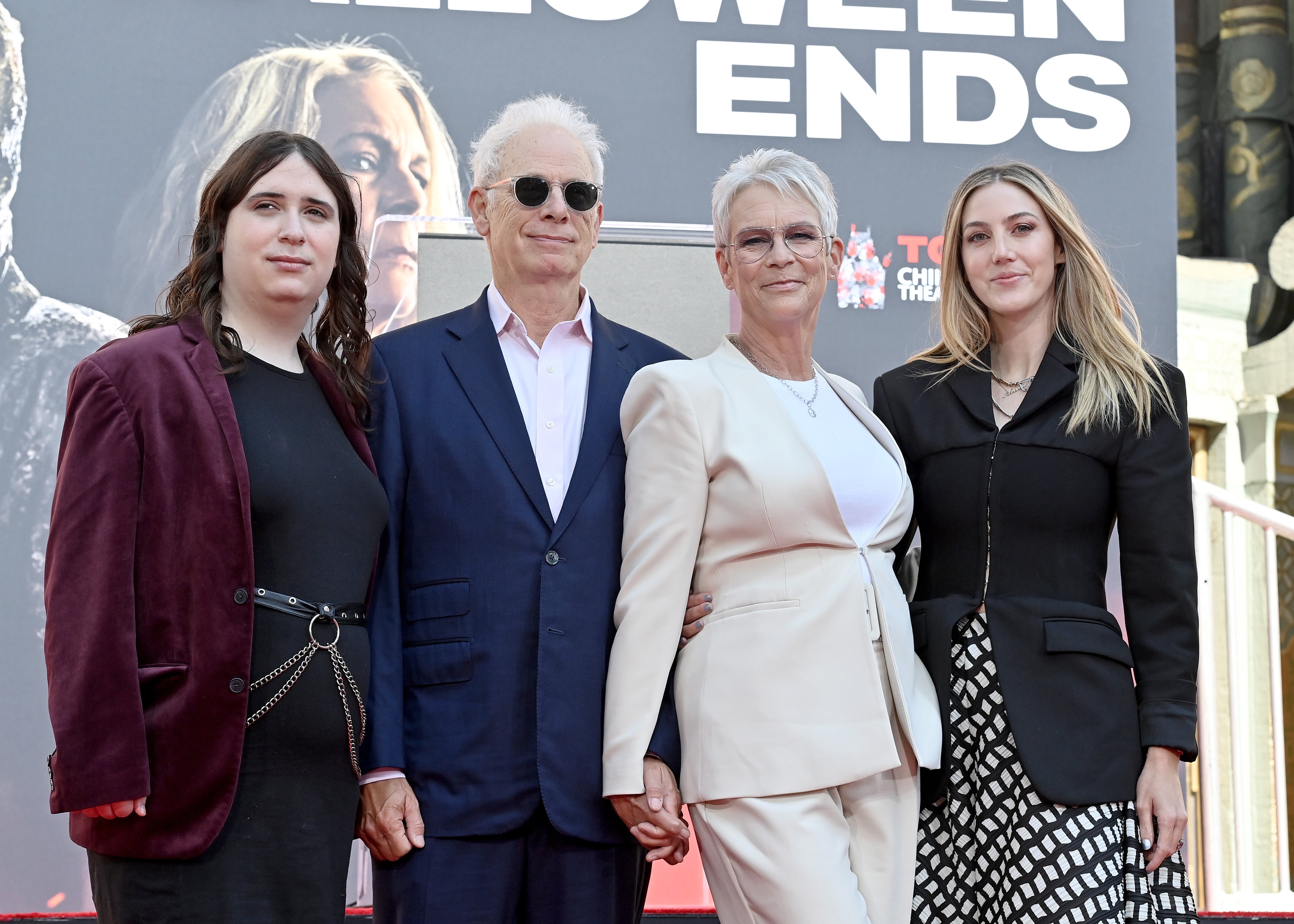 (L-R) Ruby Guest, Christopher Guest, Jamie Lee Curtis and Annie Guest attend the Jamie Lee Curtis Hand and Footprint Ceremony at TCL Chinese Theatre on October 12, 2022 in Hollywood, California | Source: Getty Images