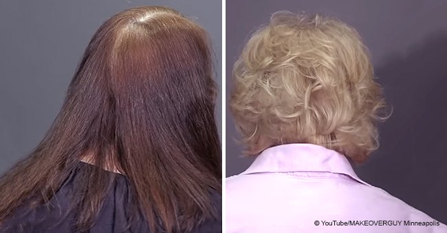 66-year-old woman tired of coloring her hair every 4 weeks gets a brand new color