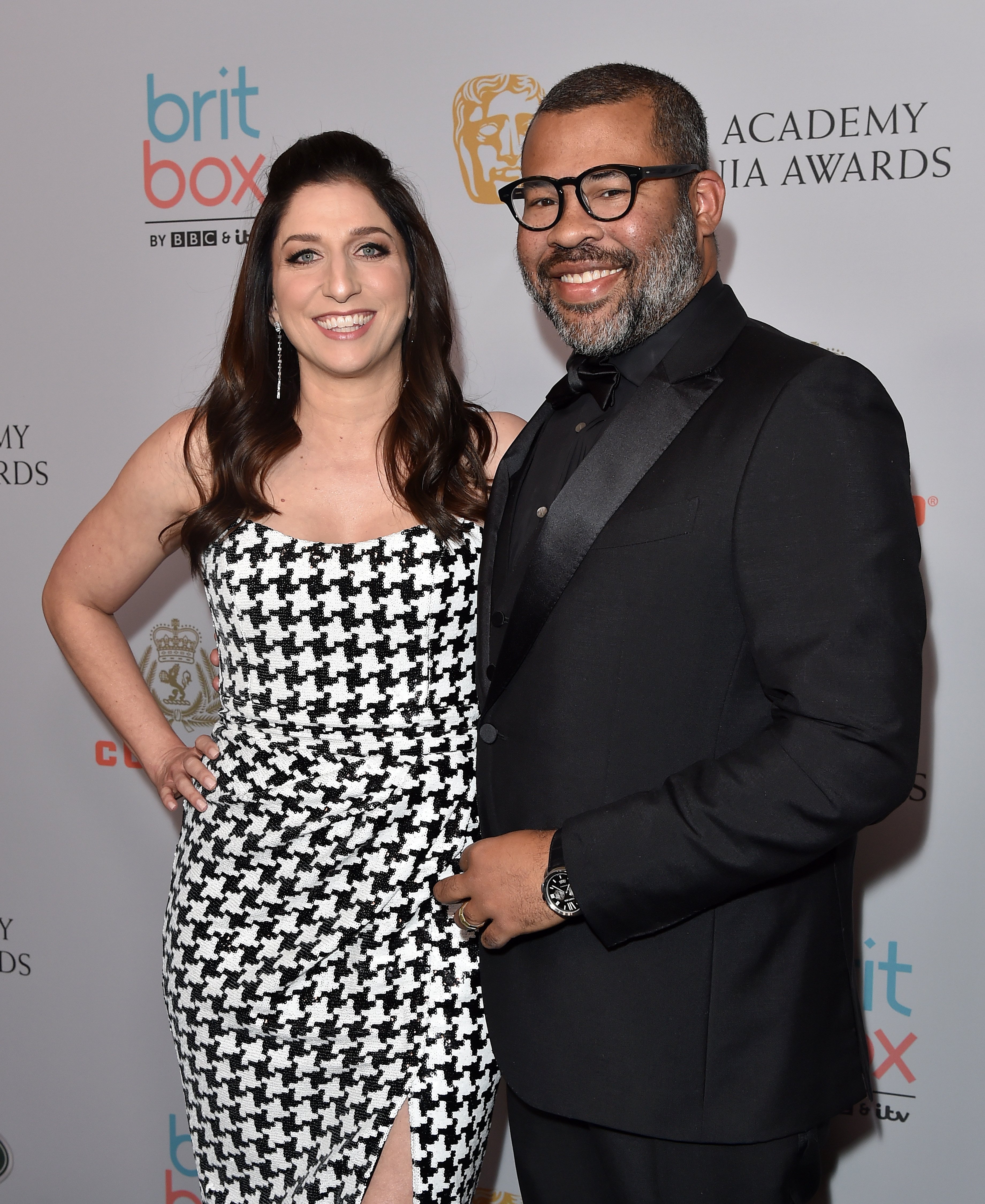 Chelsea Peretti and Jordan Peele pose on the red carpet at the 2019 British Academy Britannia Awards on October 25, 2019, in Beverly Hills. | Source: Getty Images